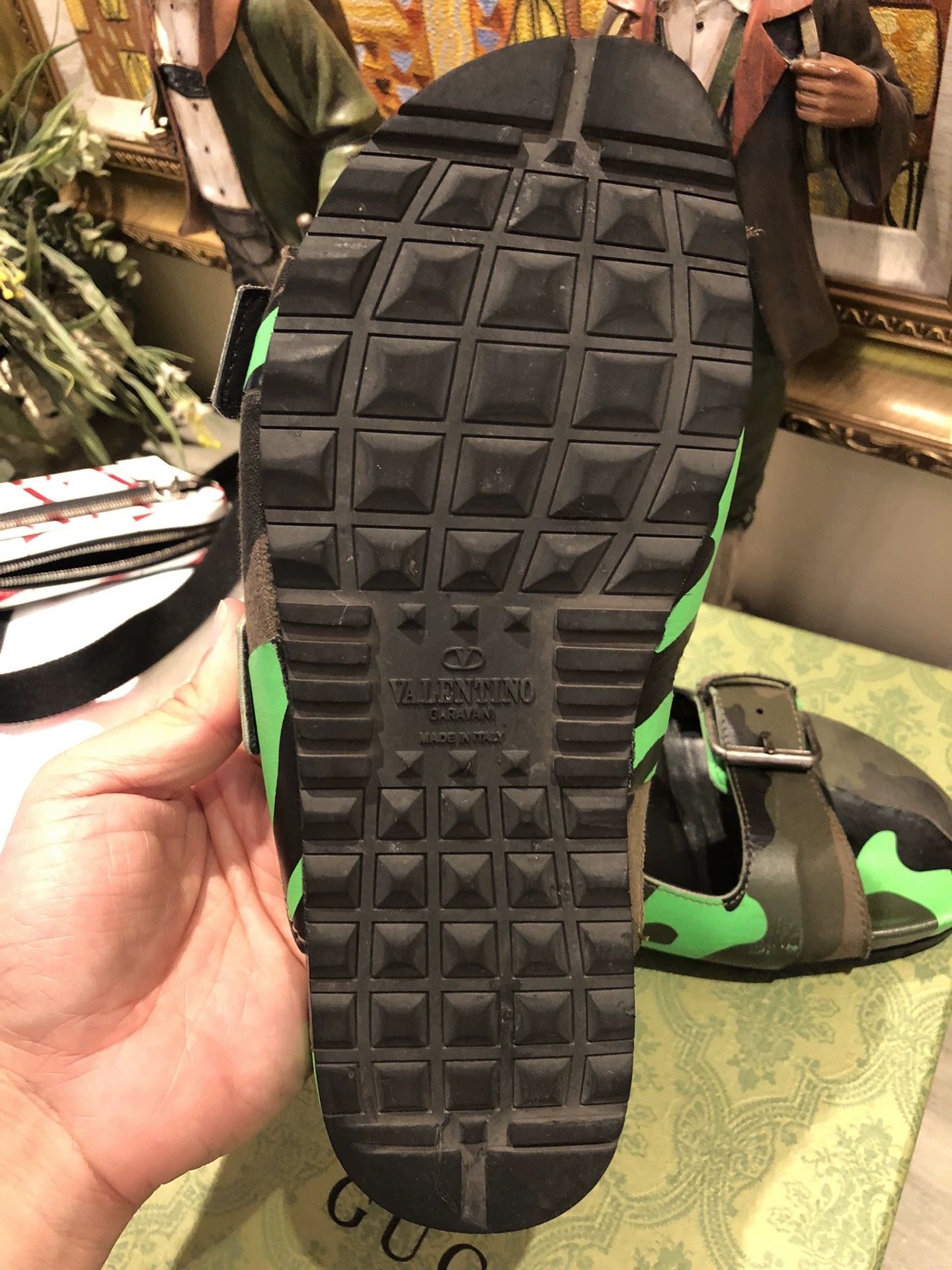 Valentino Valentino Green Camouflage Leather Sandals Size US 7 / EU 40 - 6 Thumbnail