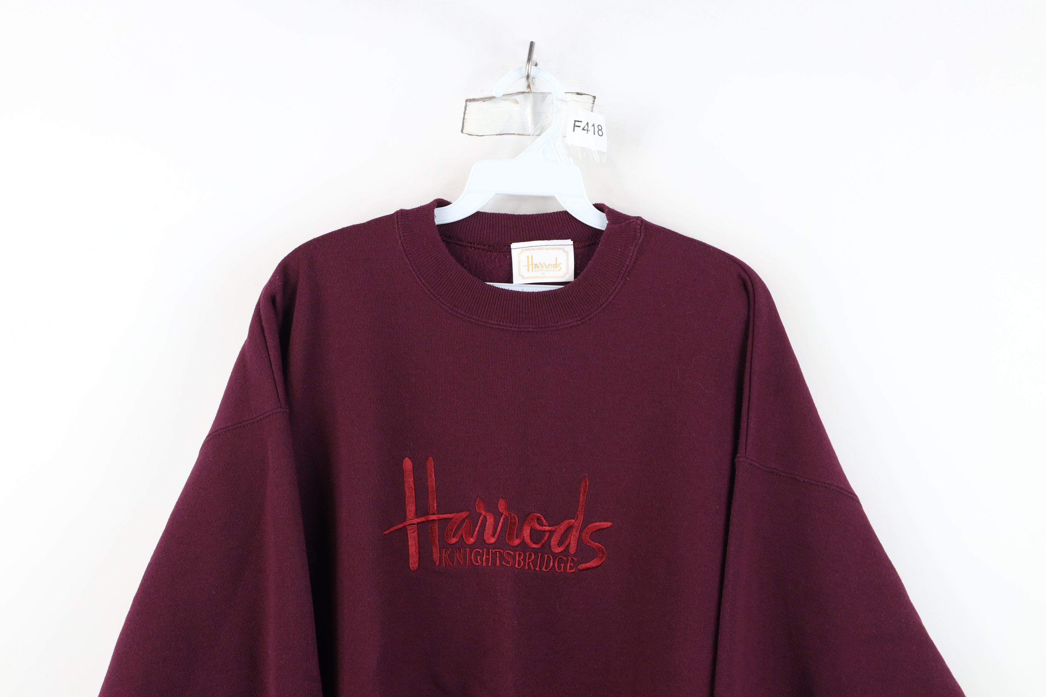 Vintage Vintage 90s Streetwear Harrods Crewneck Sweatshirt Purple Size US XL / EU 56 / 4 - 2 Thumbnail