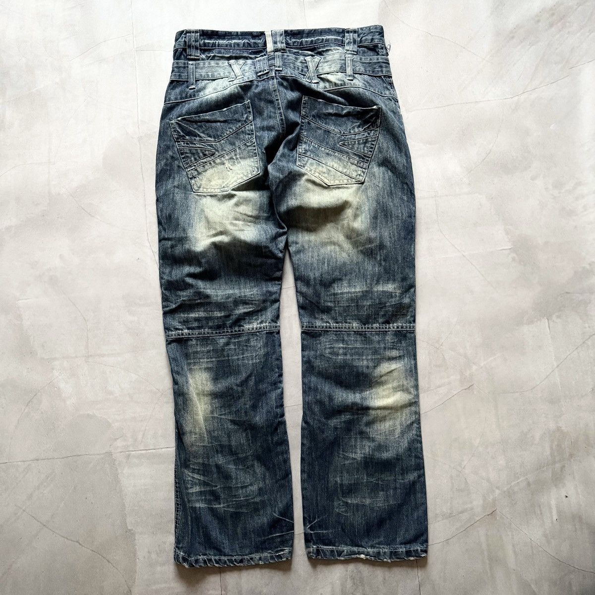Hysteric Glamour Vintage Double Waist Faded Jeans Hysteric Glamour Vibe Y2K Size US 33 - 2 Thumbnail