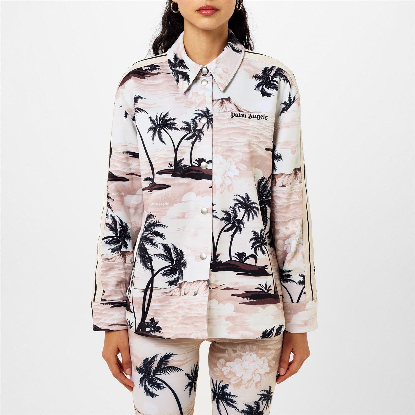 Palm Angels o1g2r1mq0325 Island Track Shirt in Multicolor Size S / US 4 / IT 40 - 3 Thumbnail