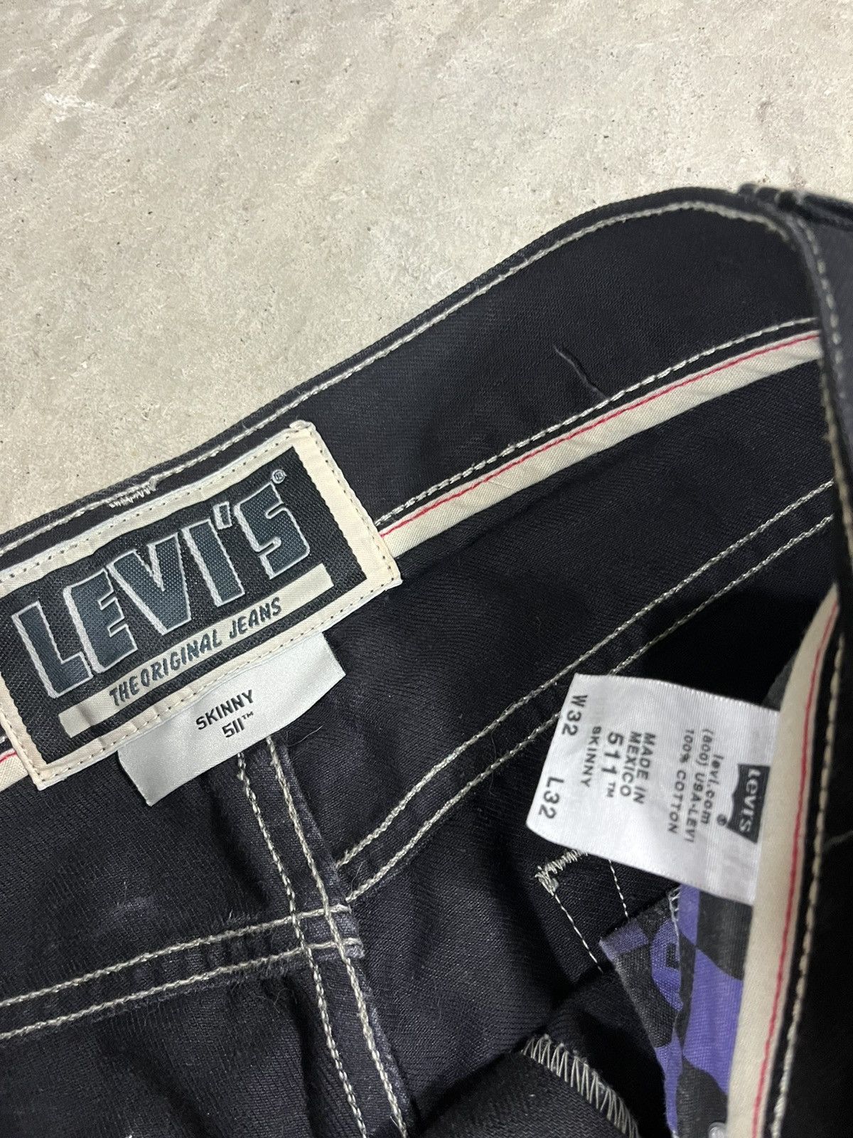 Levi's Vintage Levis 511 Faded Black Skinny Jeans Size US 32 / EU 48 - 5 Thumbnail