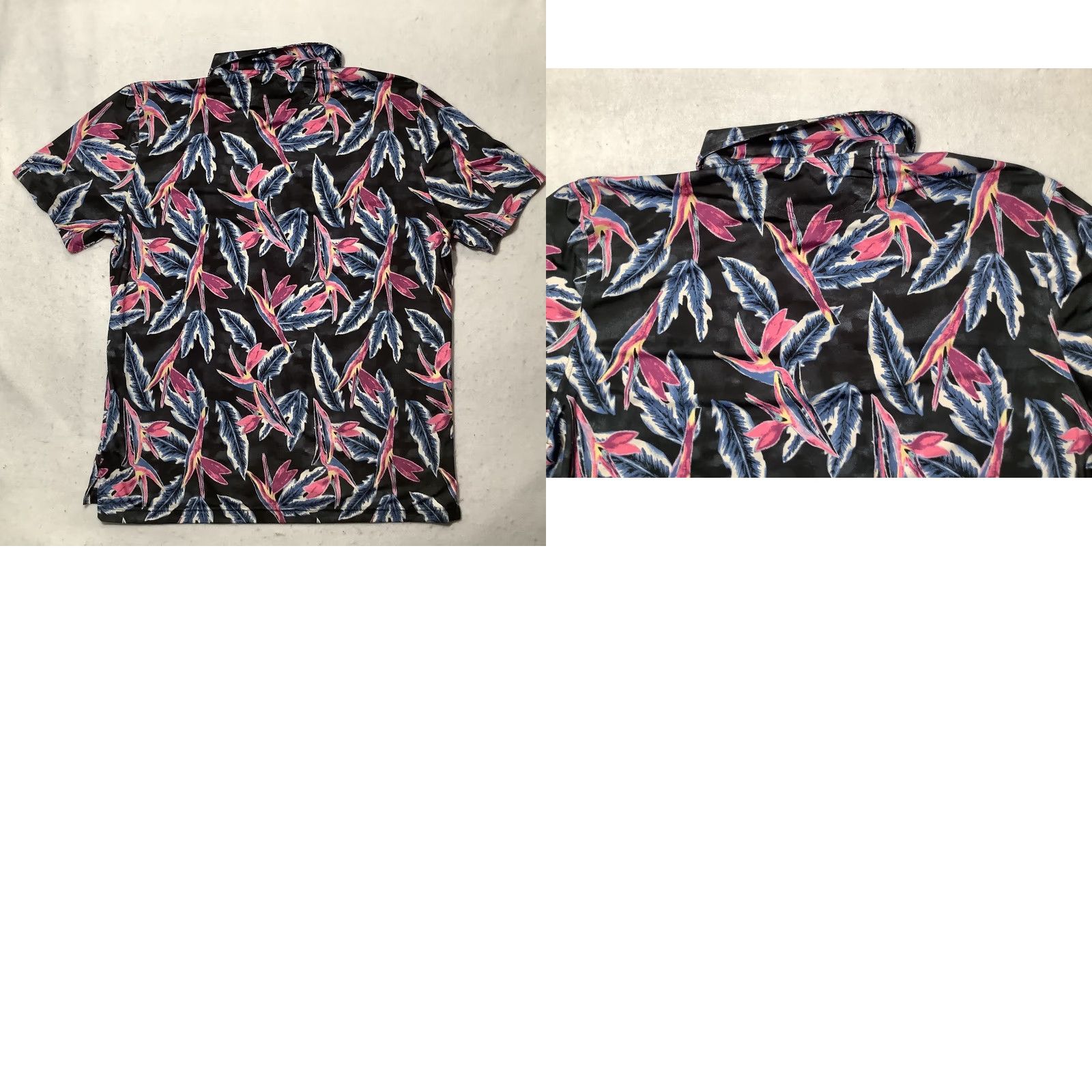 Chubbies Chubbies Polo Shirt Mens XL Black Tropical Bird Paradise Floral Performance Stretch Moisture Wicking Quick-Dry Bamboo Polyester Spandex Size US XL / EU 56 / 4 - 8 Thumbnail