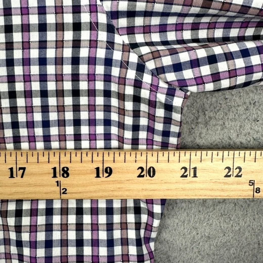 Banana Republic Banana Republic Grant Fit Adult Mens Button-Up Shirt Large Blue Purple Plaid Shirt Size US L / EU 52-54 / 3 - 4 Thumbnail