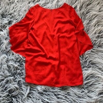 MILLY Milly $750 Designer Dress Made in USA S Red Silk Blend V-Nec Size S / US 4 / IT 40 - 4 Thumbnail