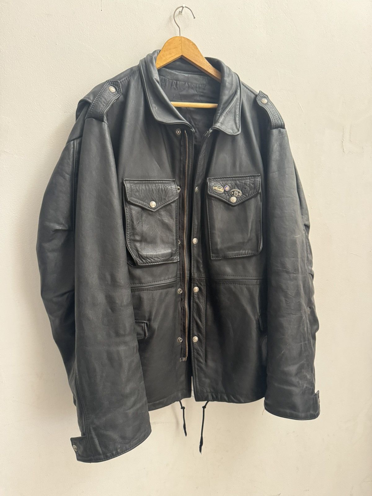 Vintage Vintage 60's french m65 leather jacket Size US XL / EU 56 / 4 - 2 Thumbnail