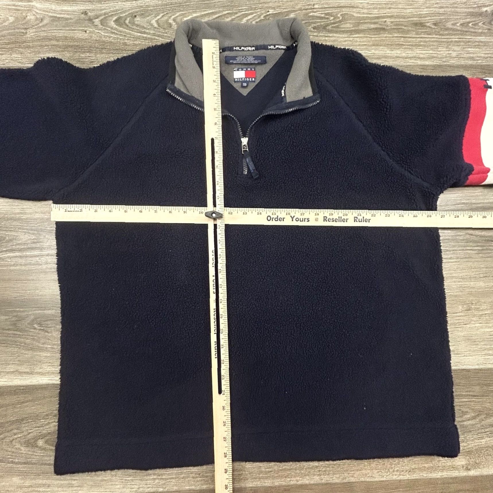Tommy Hilfiger VINTAGE Tommy Hilfiger Pullover Fleece Jacket Mens 2XL Navy Sleeve Stripe 90s Size US XXL / EU 58 / 5 - 7 Thumbnail