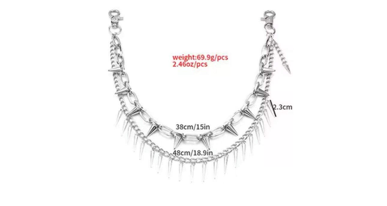 Jewelry 2 Layered Punk Chain On The Jeans Pants Size ONE SIZE - 4 Thumbnail