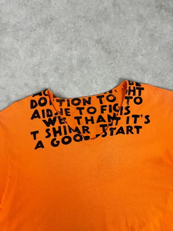 Maison Margiela SS2007 Maison Martin Margiela Poem V Neck Orange T-Shirt Size US M / EU 48-50 / 2 - 4 Thumbnail