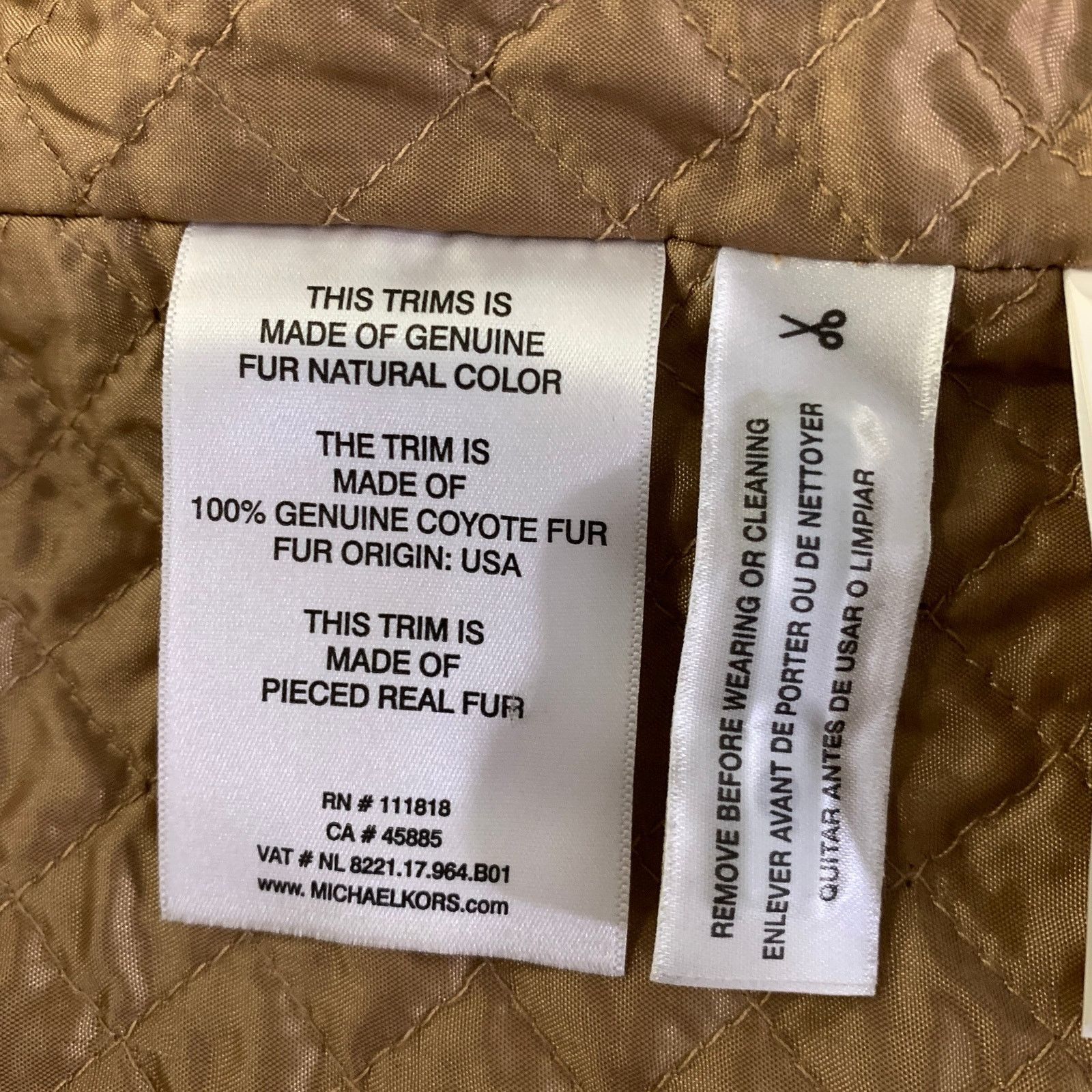 Michael Kors MICHAEL KORS XL Camel Wool Blend Fur Collar Double Coat Size XL / US 12-14 / IT 48-50 - 8 Thumbnail