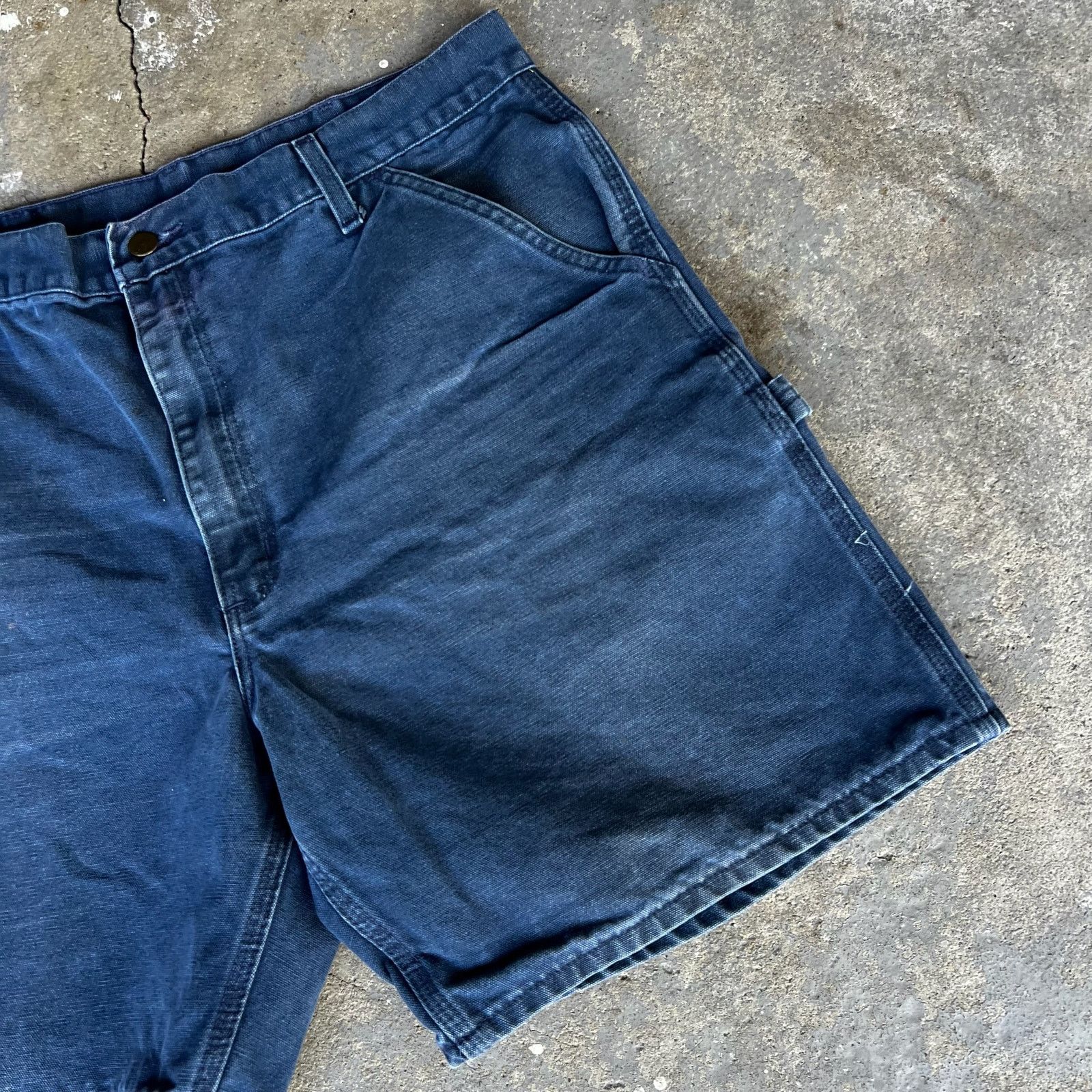 Carhartt × Vintage Carhartt B24 BLU blue work wear carpenter shorts Size US 37 - 4 Thumbnail