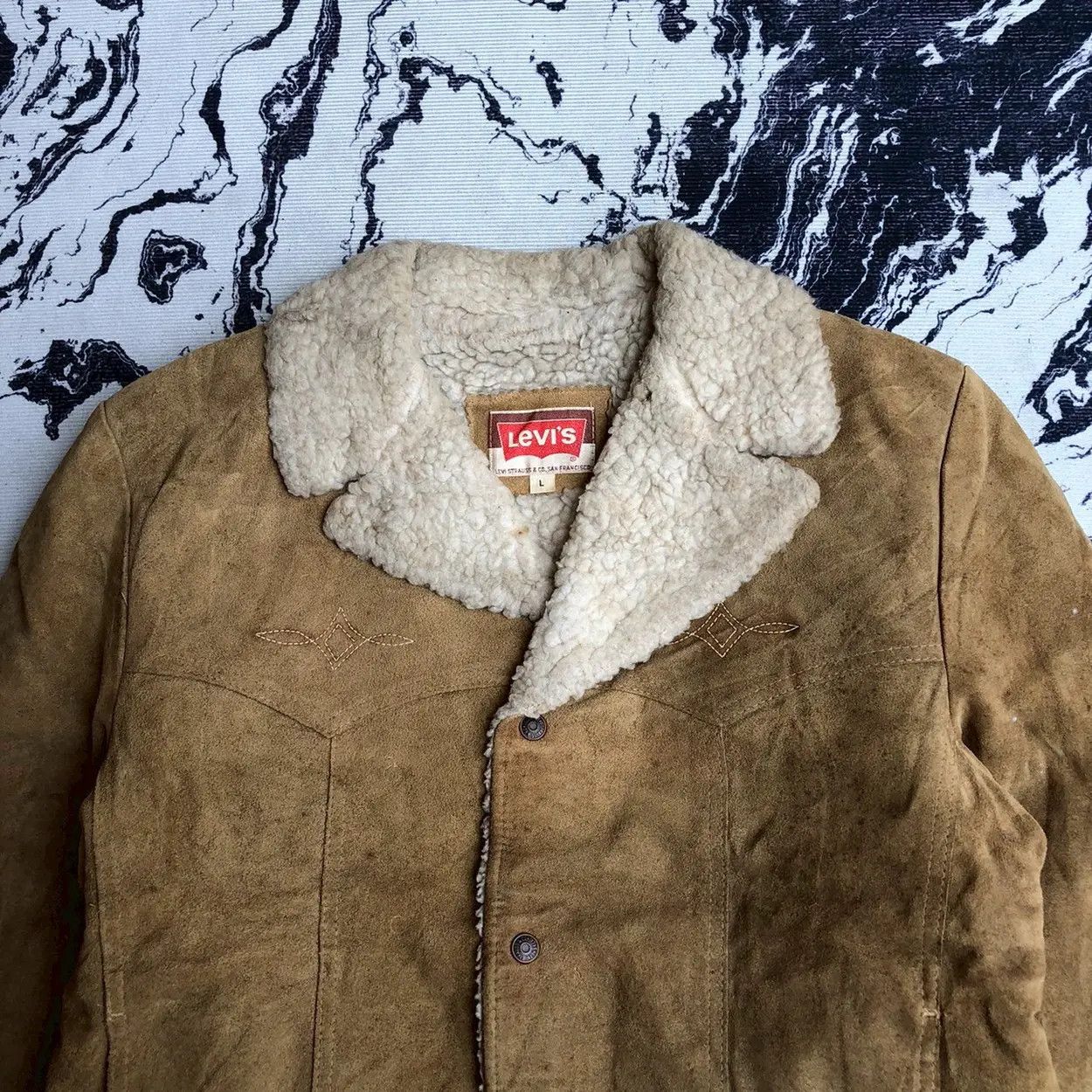 Levi's Vintage Clothing Extremely RARE Vintage Levis 60s Suede Leather Sherpa Jacket Size US L / EU 52-54 / 3 - 2 Thumbnail