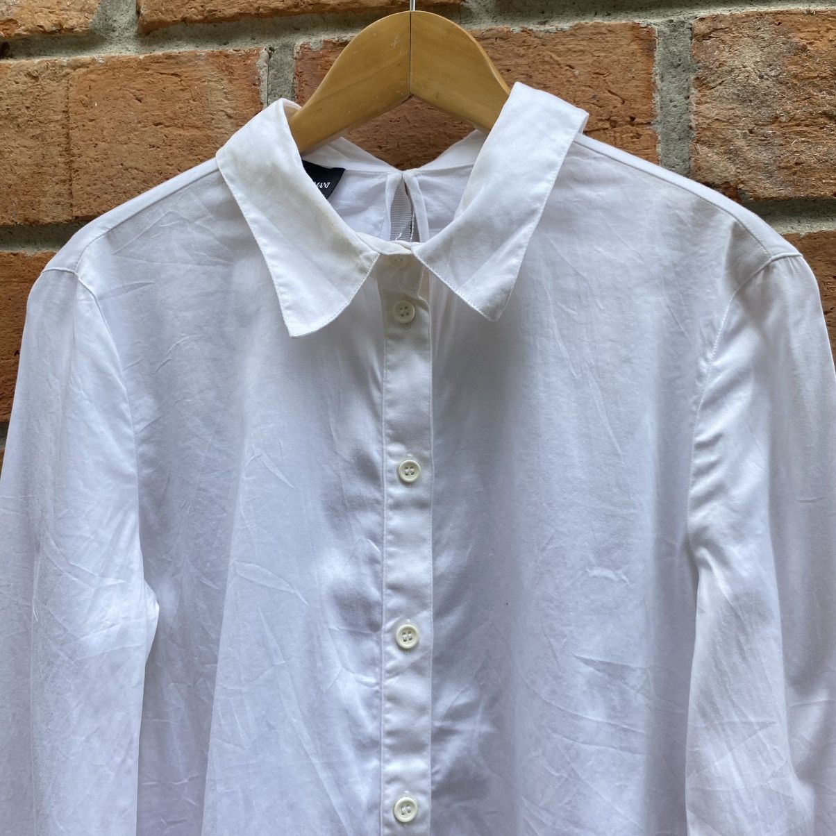 Emporio Armani Emporio Armani Long Sleeve Collared Blouse with Back Bow Tie Size S / US 4 / IT 40 - 8 Thumbnail