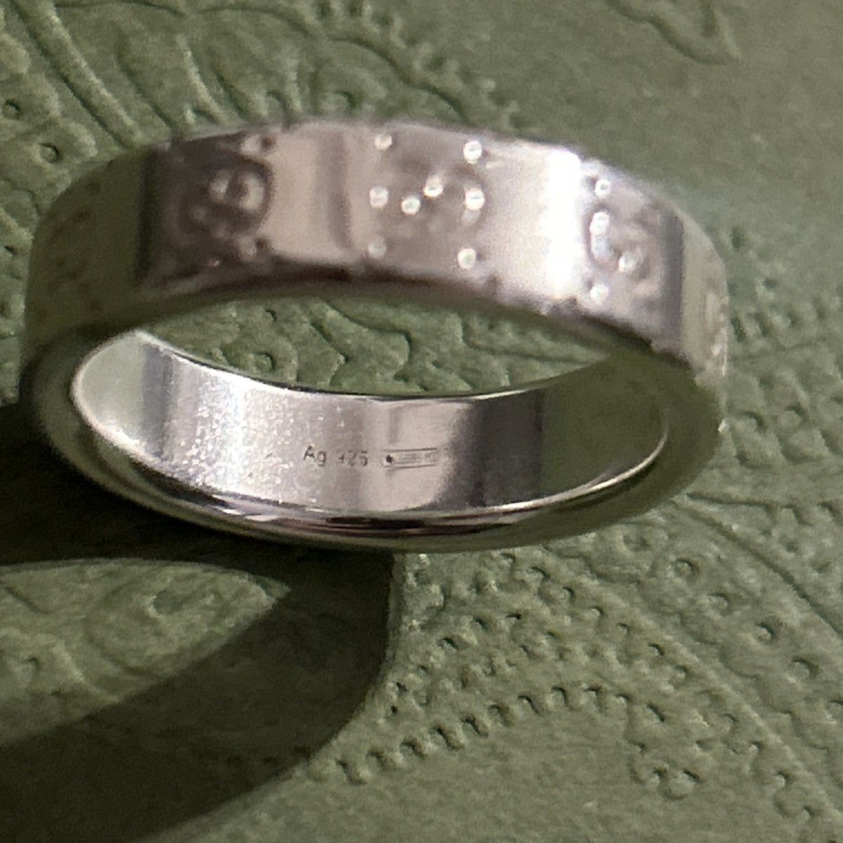 Gucci Gucci Signature GG Wide Logo Ring AG 925 814720 Size ONE SIZE - 5 Thumbnail