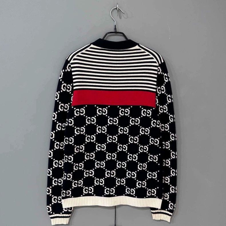 Gucci GUCCI Knit Cardigan with Logo Print and Stripes-2505 Size XS / US 0-2 / IT 36-38 - 3 Thumbnail