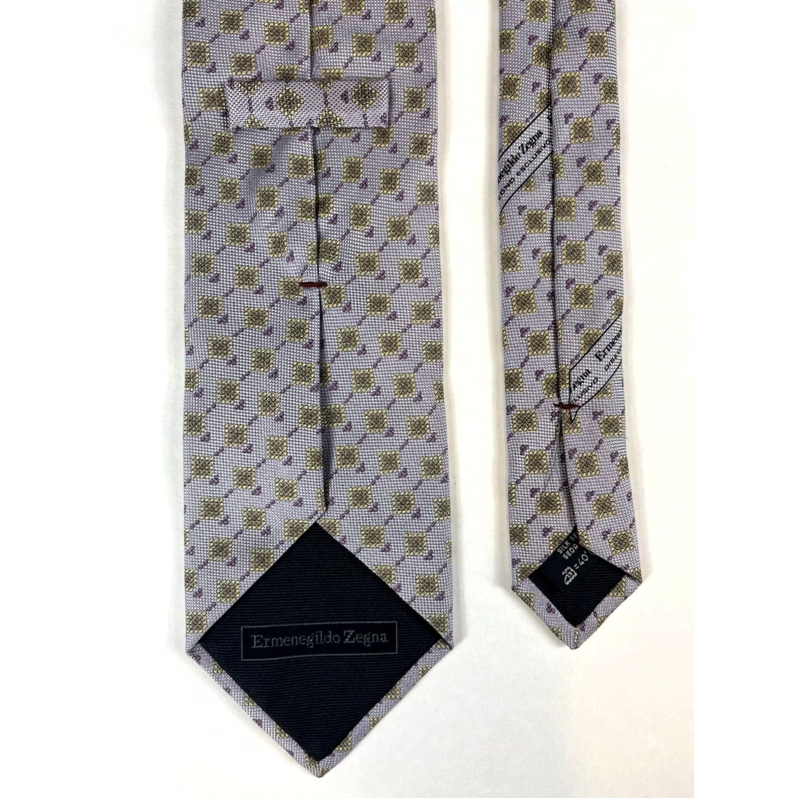Ermenegildo Zegna Ermenegildo Zegna Tie Foulard Silk Lilac 59" x 3.75" Men’s Made in Italy Luxury Designer Size ONE SIZE - 6 Thumbnail