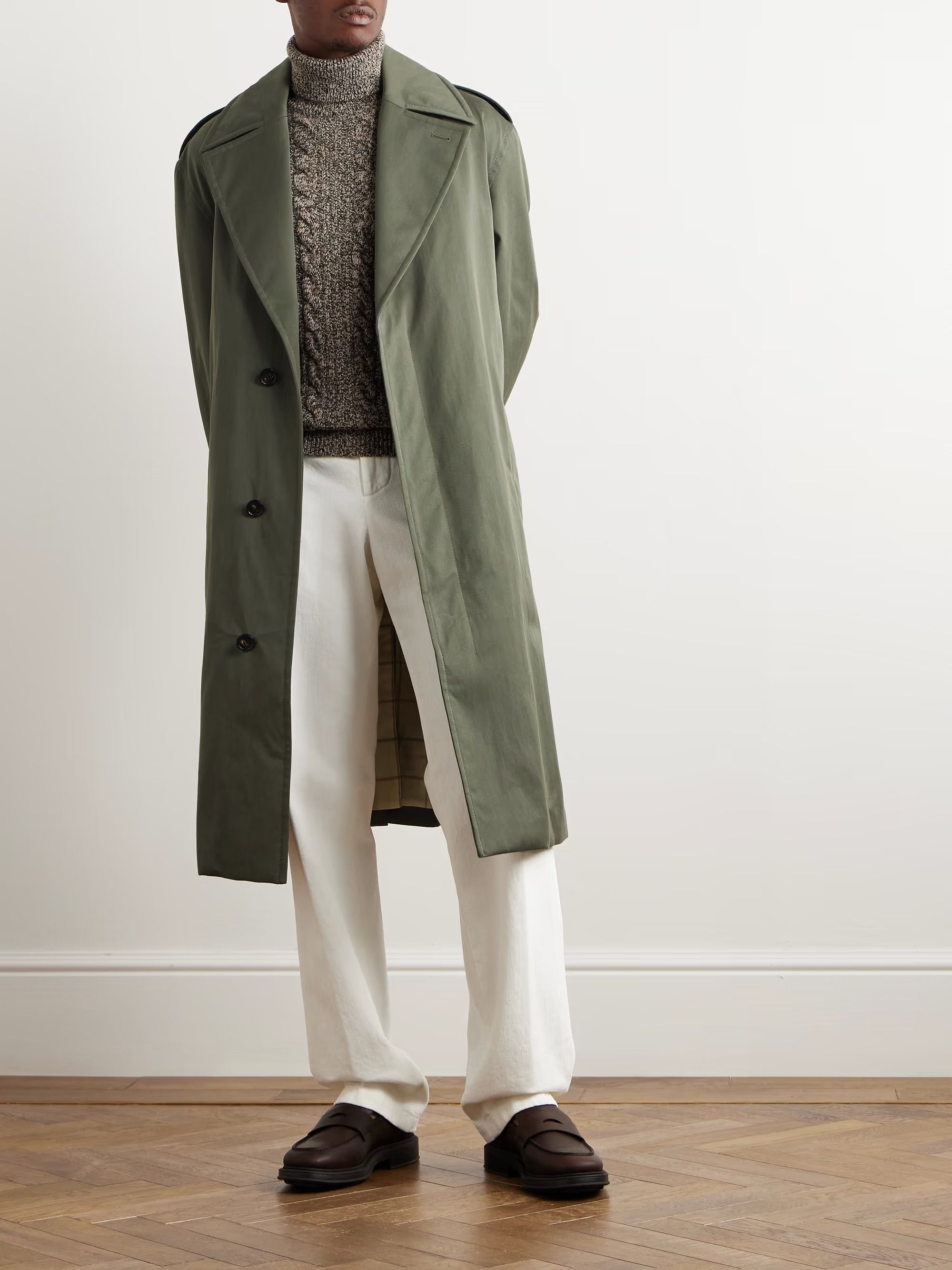 Loro Piana o1w1db10824 Nevado Trench Coat in Green Size US L / EU 52-54 / 3 - 5 Thumbnail