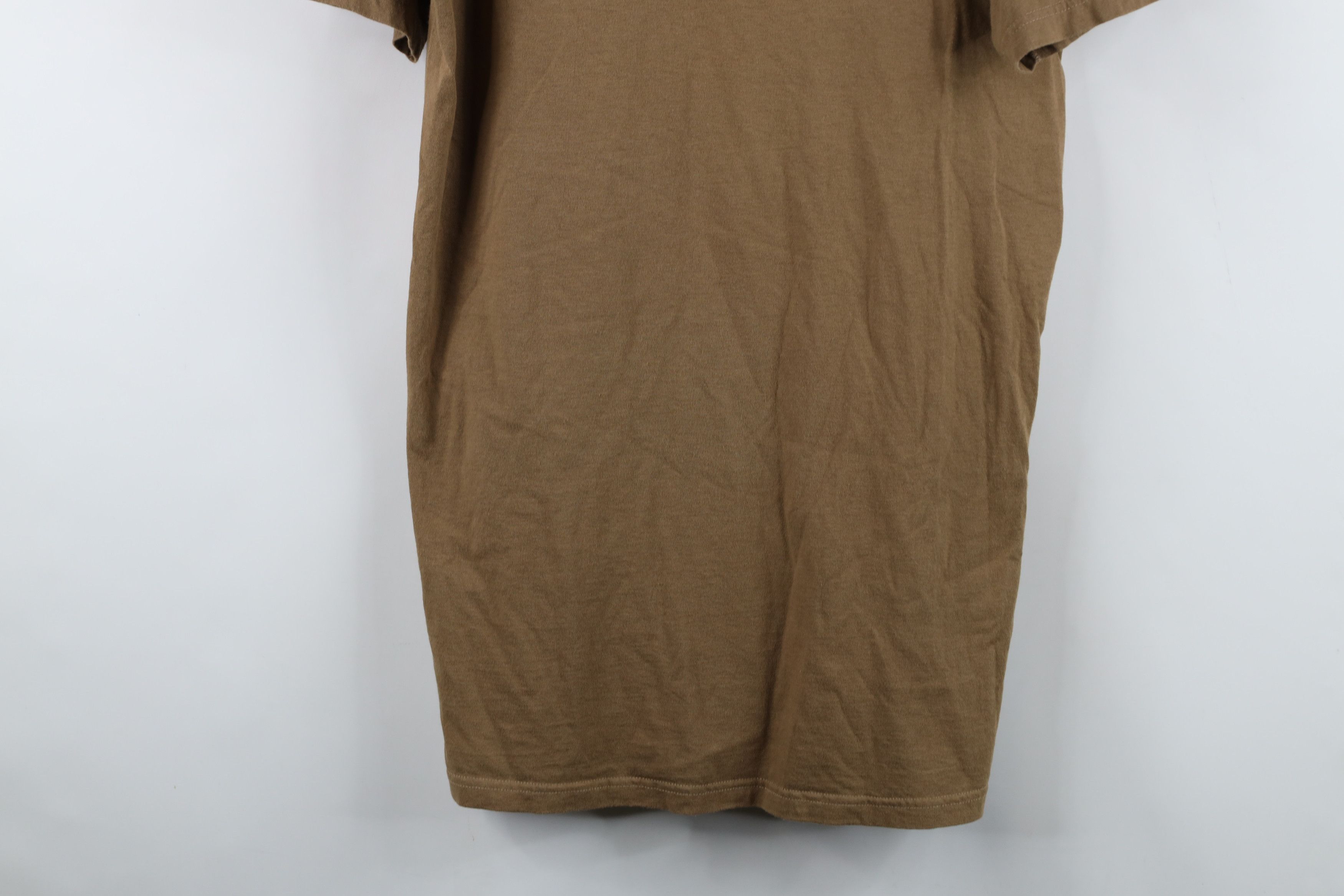 Vintage Vintage 90s Streetwear Blank Combed Cotton T-Shirt Brown USA Size US L / EU 52-54 / 3 - 3 Thumbnail