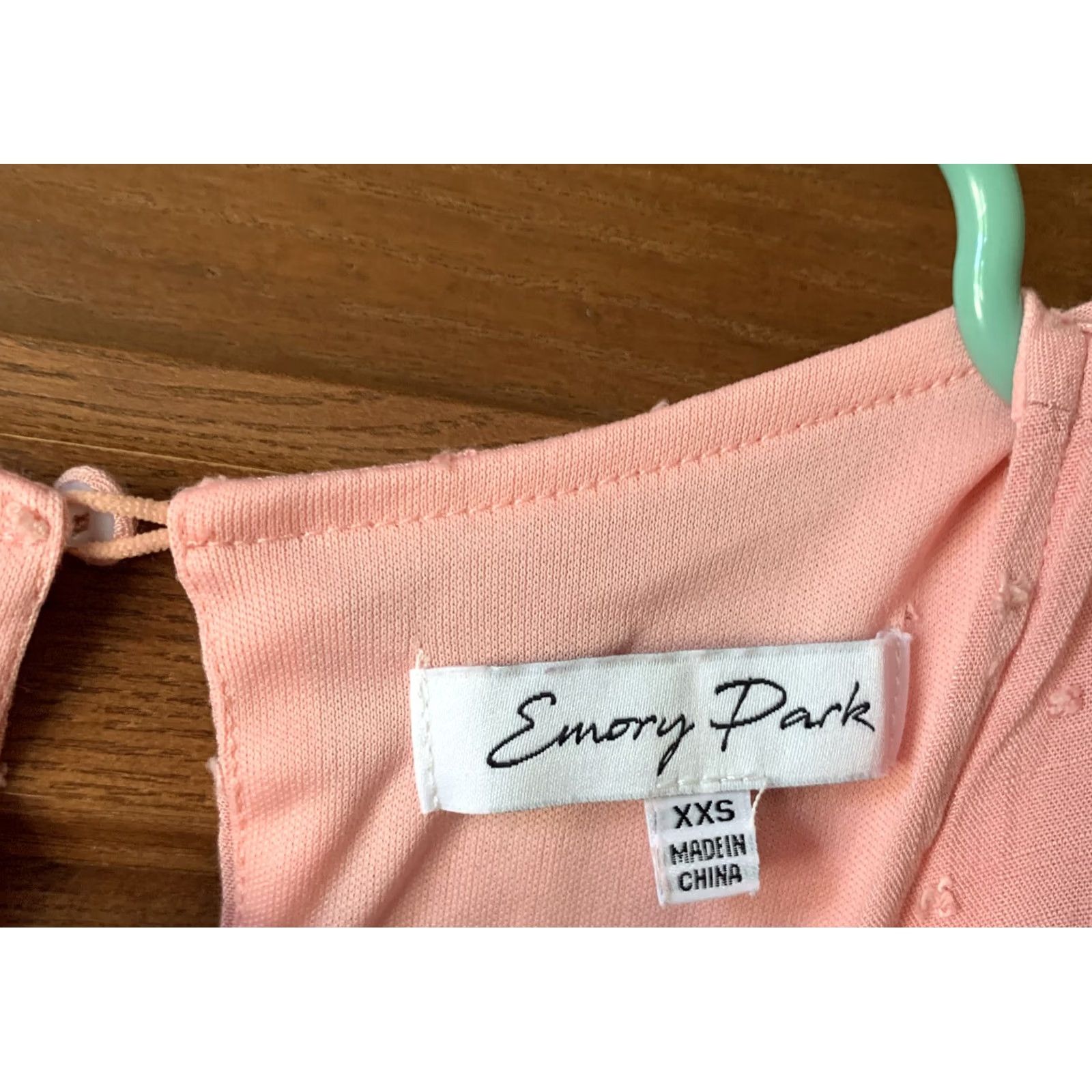Vintage Emory Park Dress Shift XXS Pink Short Sleeve Lined Round Neck Ruffle Textured 664 Women Size XXS / US 00 / IT 34 - 2 Thumbnail