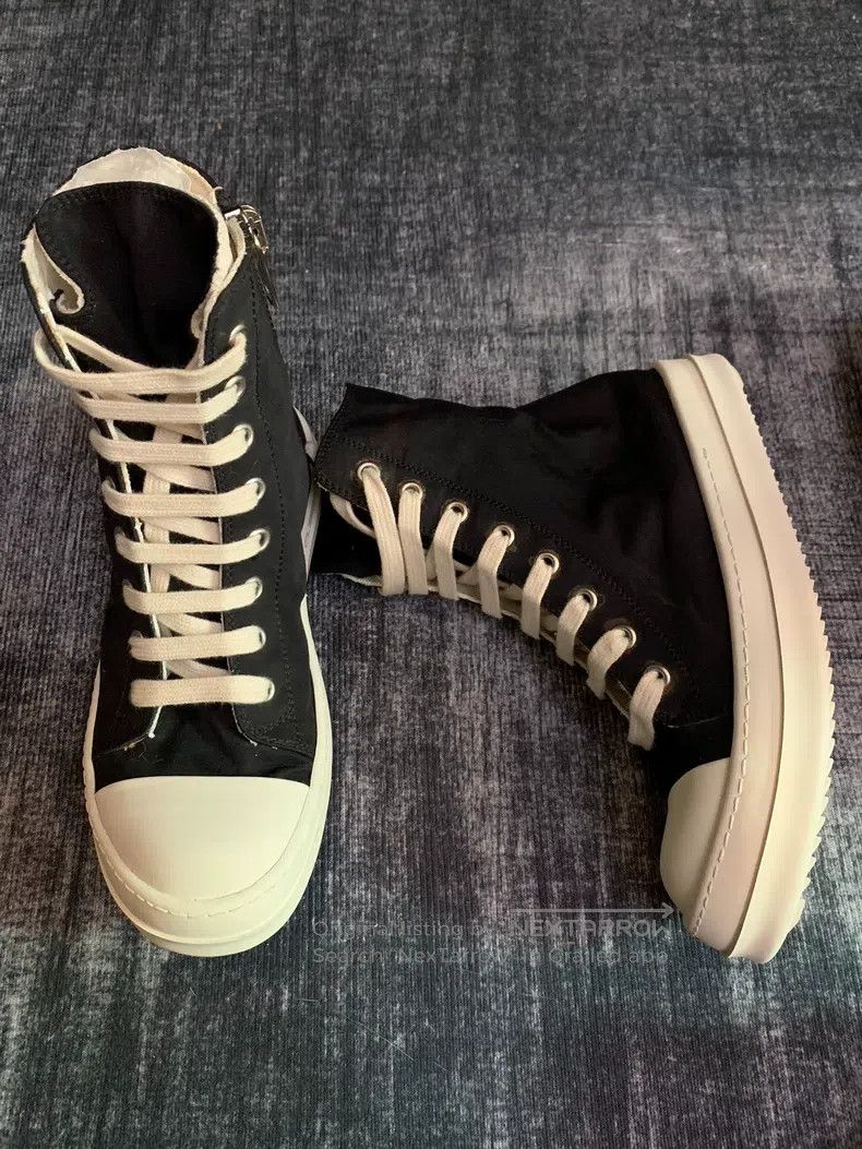 Rick Owens Rick Owens Double line wax surface large Converse shoes Size US 5.5 / IT 35.5 - 2 Thumbnail