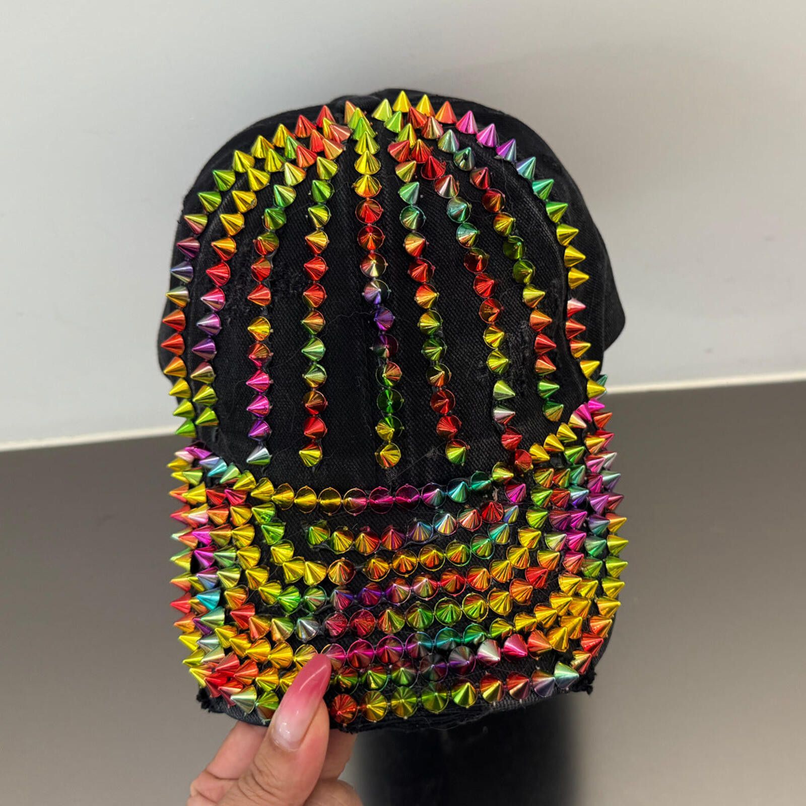 Other Spike Pyramid Stud Baseball Cap | Punk Multicolour Street Size ONE SIZE - 1 Thumbnail