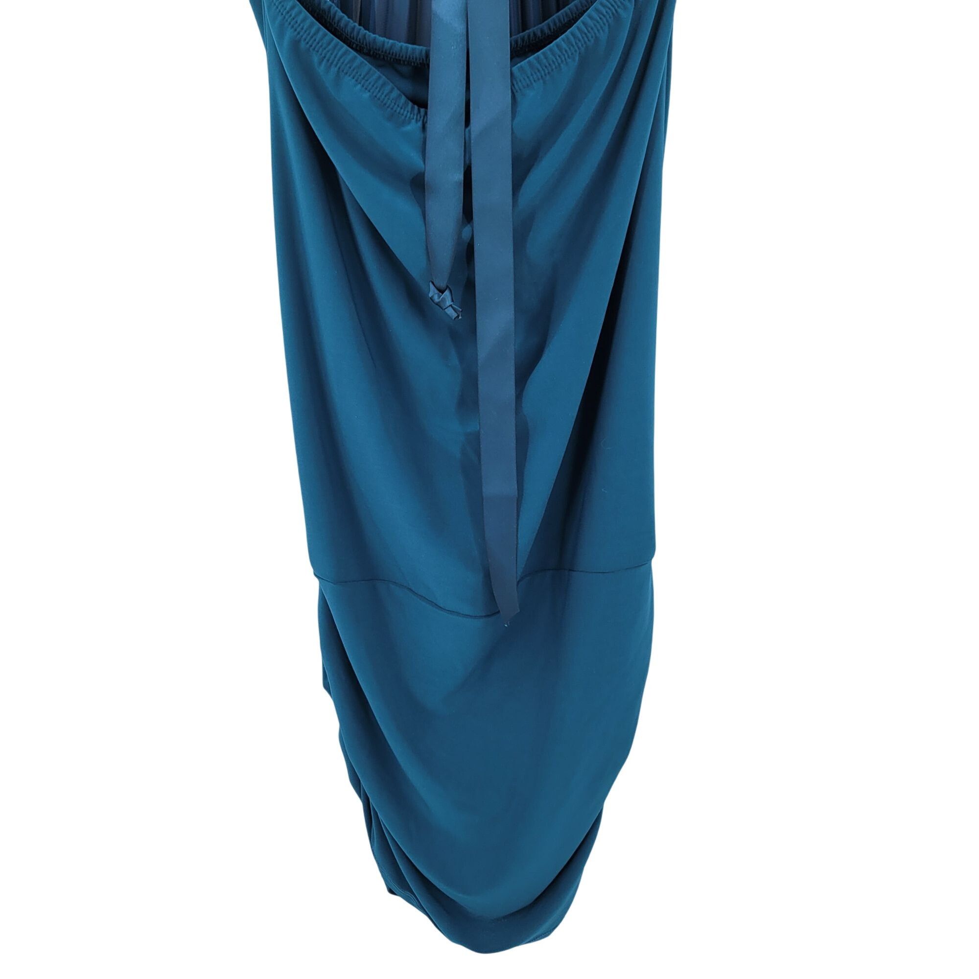Vintage Vtg Sexy Shear Mini Party Dress Sz M Teal Jeweled Pleated Ha Size M / US 6-8 / IT 42-44 - 12 Thumbnail
