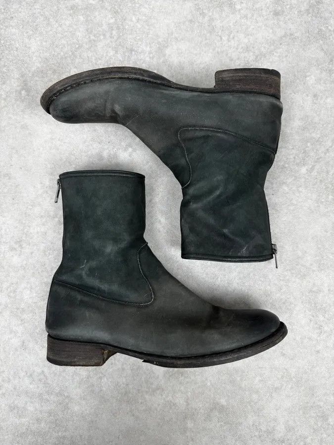Vintage 2000s Premiata Grey Leather Backzip Boots Size US 7.5 / IT 37.5 - 2 Thumbnail
