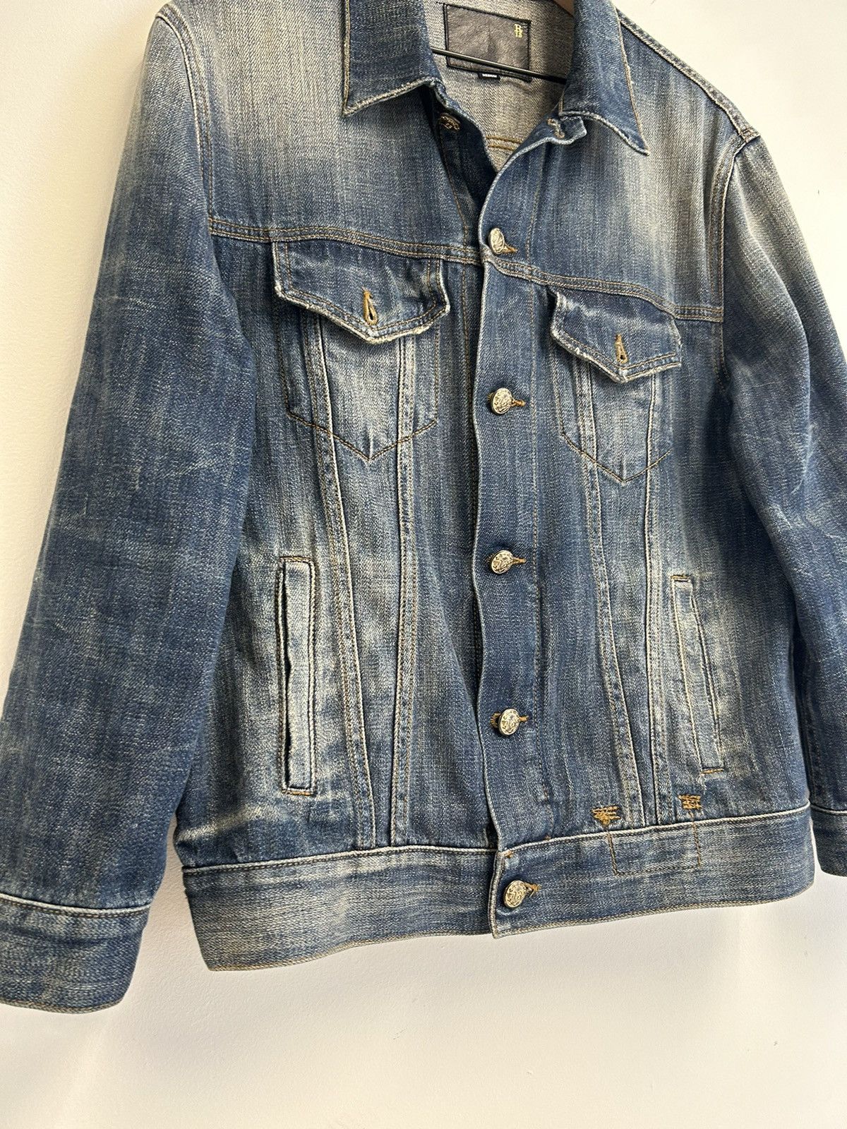 R13 Faded treated Denim jacket Size US M / EU 48-50 / 2 - 2 Thumbnail