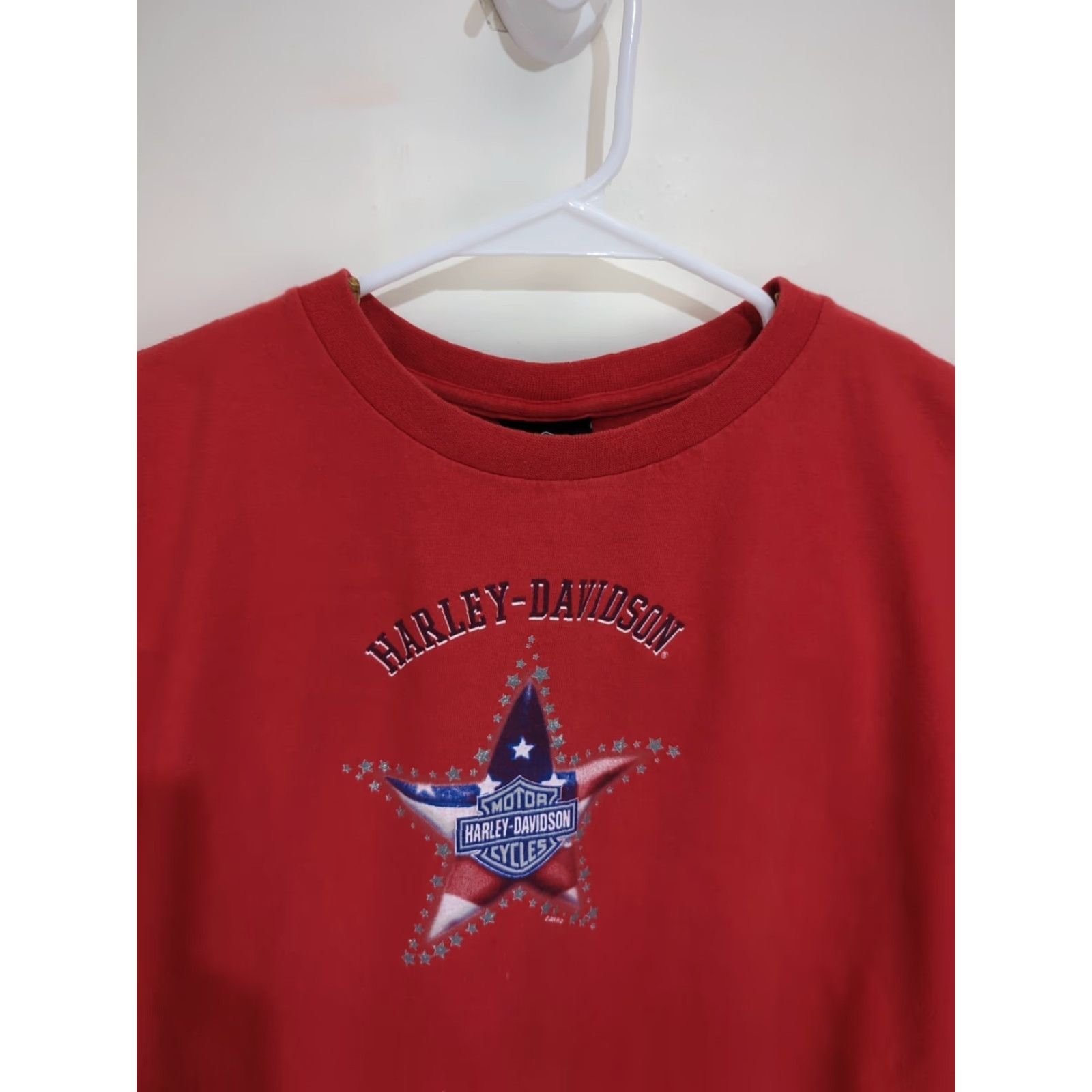 Harley Davidson Harley-Davidson Shirt Womens XL Red Long Sleeve Motorcycle Flag Stars Michigan Size XL / US 12-14 / IT 48-50 - 4 Thumbnail