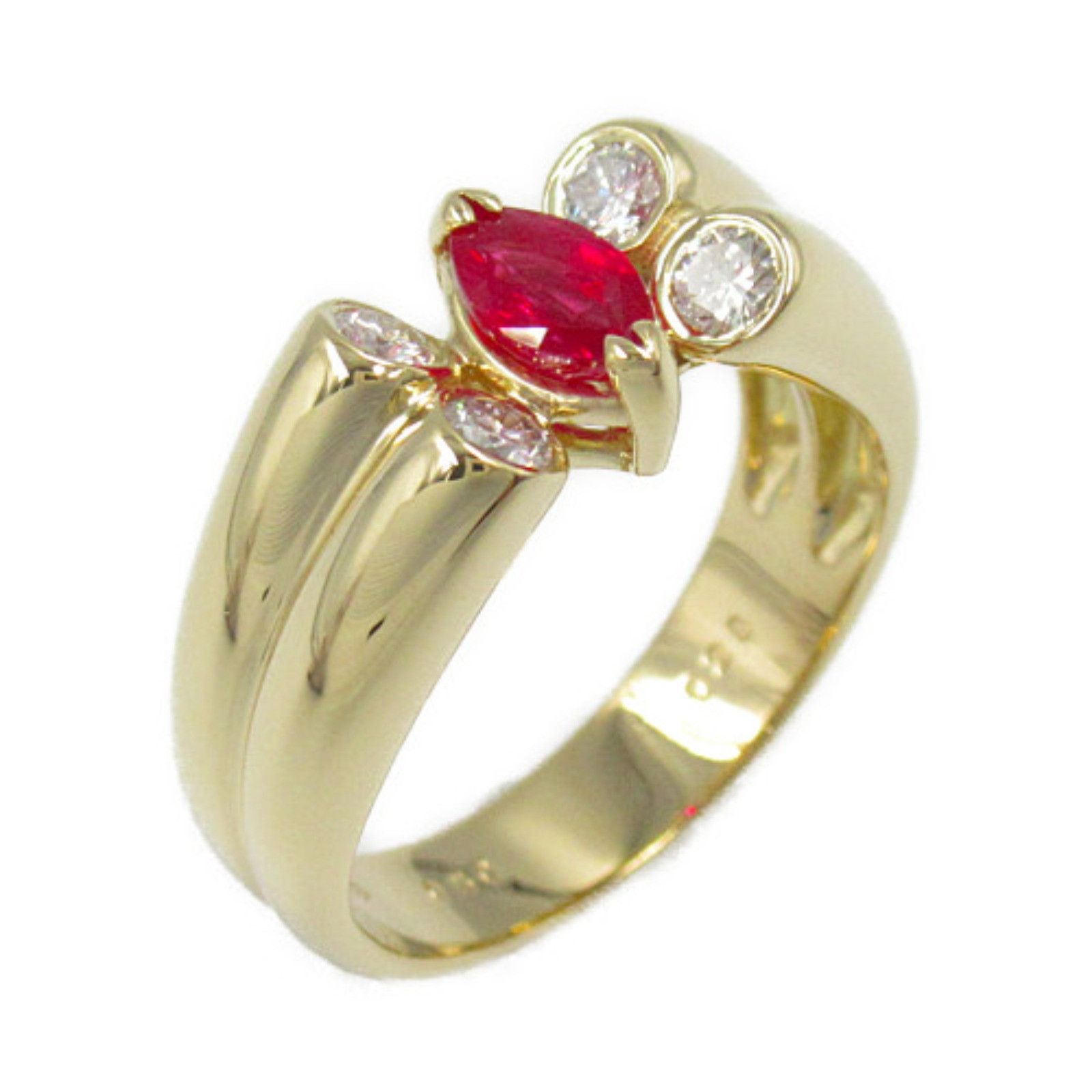 Other Other 18K Ruby Diamond Ring Metal Ring in Great Condition Size ONE SIZE - 1 Thumbnail