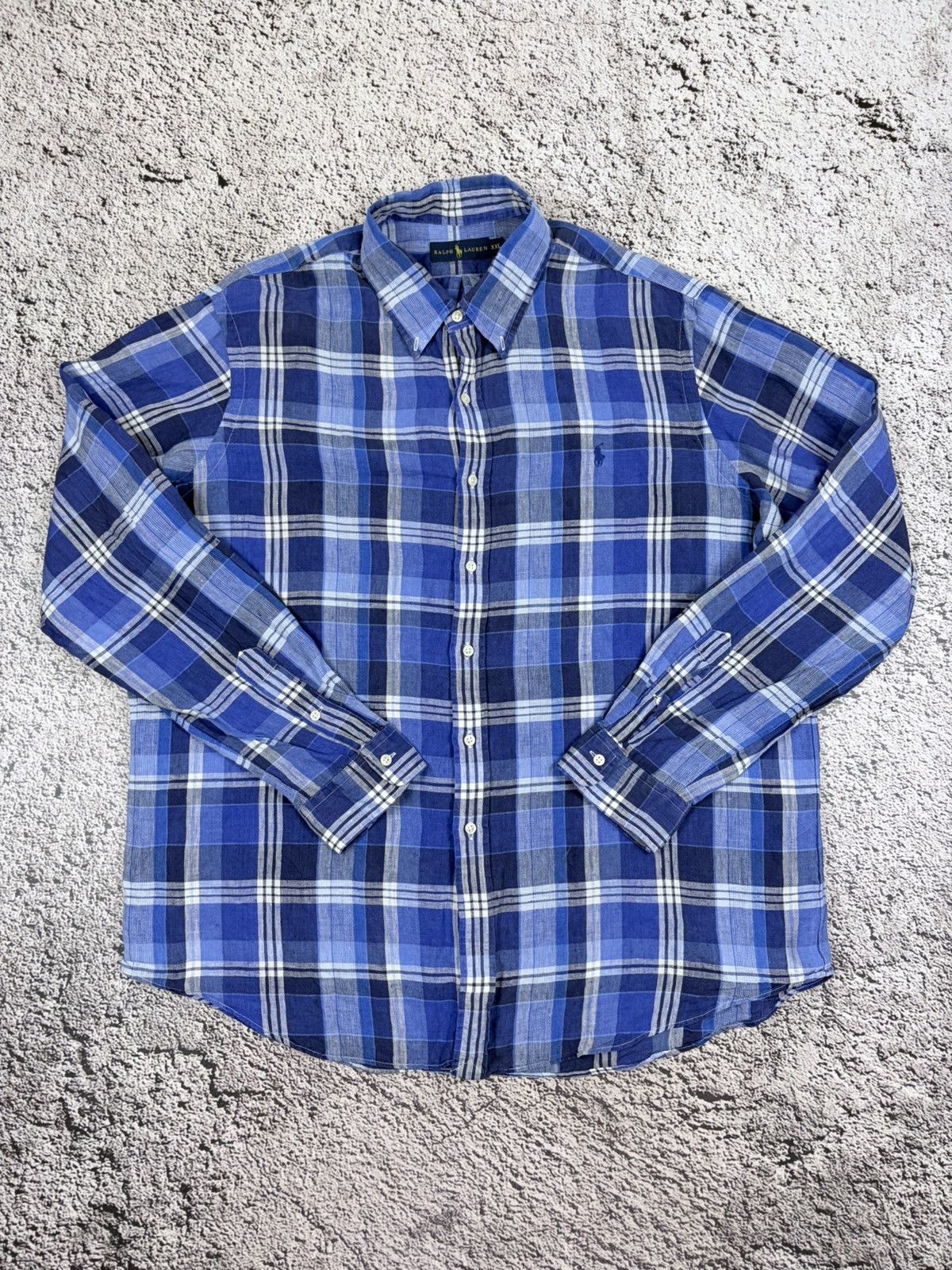 Ralph Lauren Polo Ralph Lauren 100% Linen Plaid Summer Shirt XXL Size US XXL / EU 58 / 5 - 1 Thumbnail