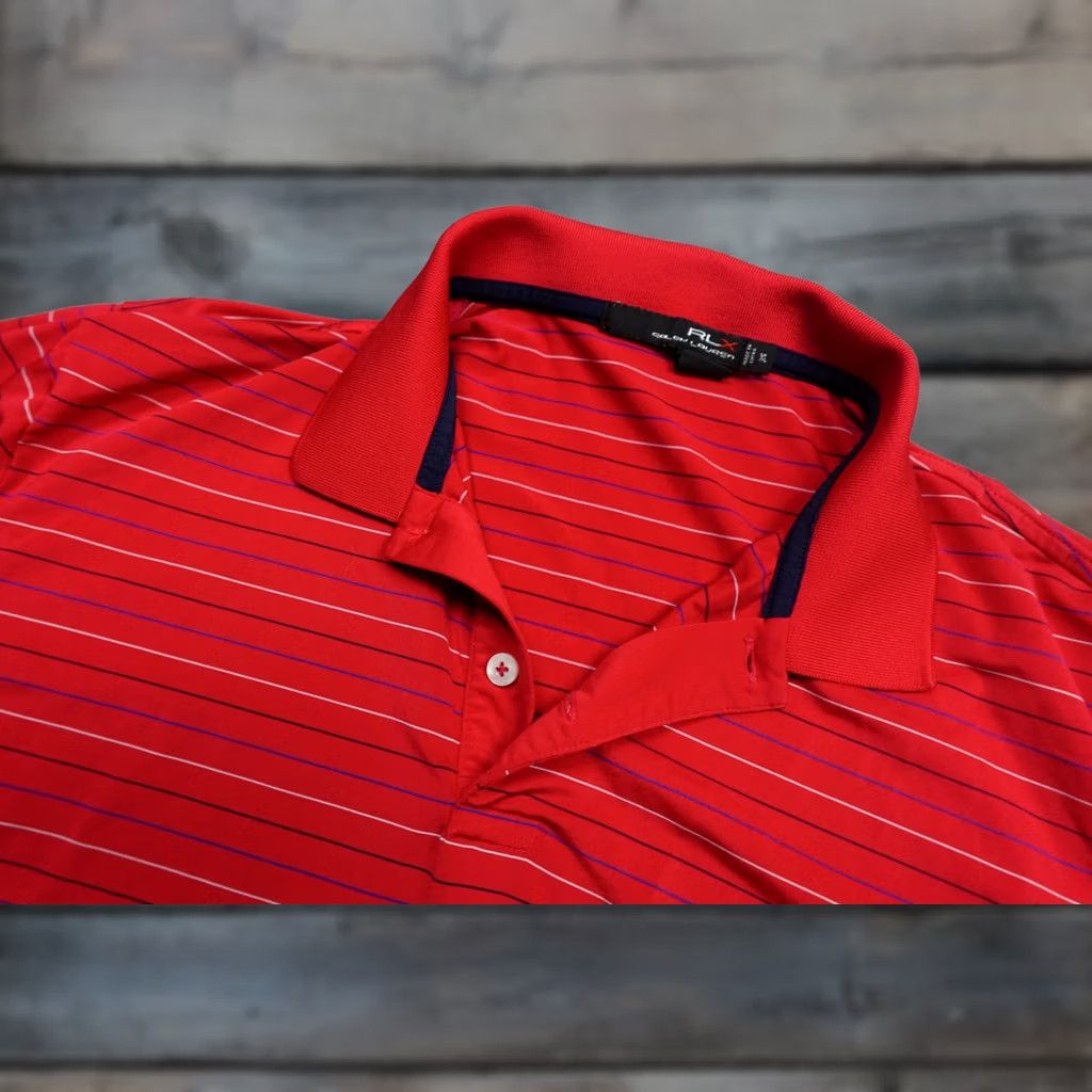 Ralph Lauren RLX Ralph Lauren Polo Shirt Mens XL Red Stripe Golf Performance Stretch Short Sleeve Shirt Size US XL / EU 56 / 4 - 1 Thumbnail