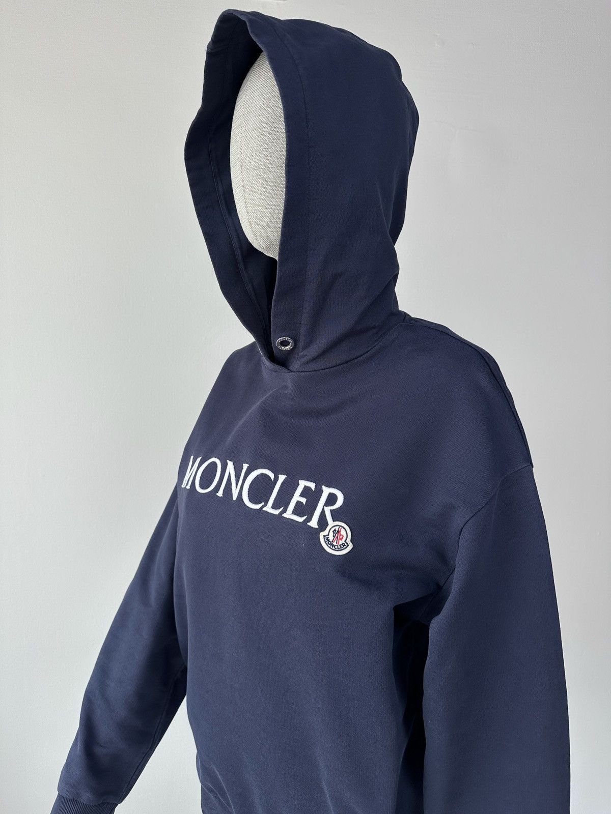 Moncler MONCLER Women’s Big Logo Navy Cotton Hoodie Sweatshirt Sz XS Size XS / US 0-2 / IT 36-38 - 9 Thumbnail