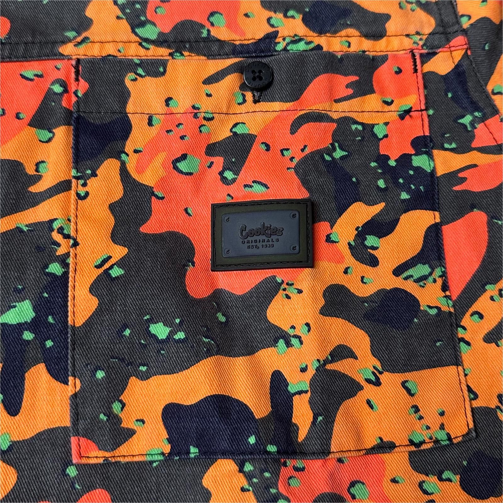 Cookies NWT Cookies Orange Camo Print Button-Up Shirt Mens L Size US L / EU 52-54 / 3 - 5 Thumbnail