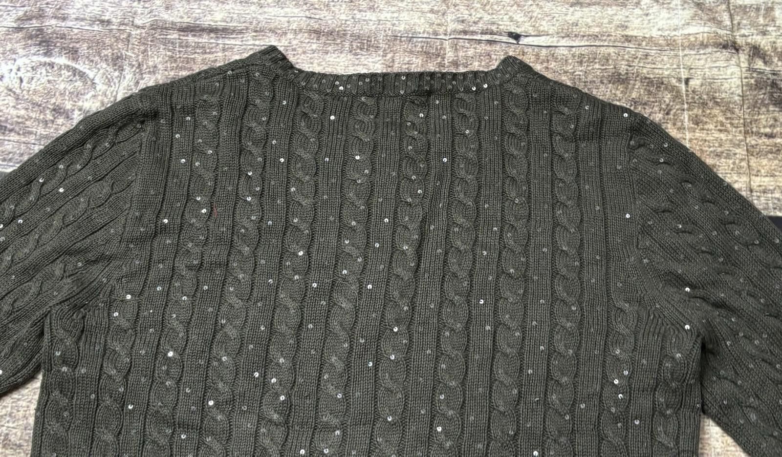 Other Per Se Sweater Womens Large Silk Cashmere Blend Cable Knit Size L / US 10 / IT 46 - 7 Thumbnail