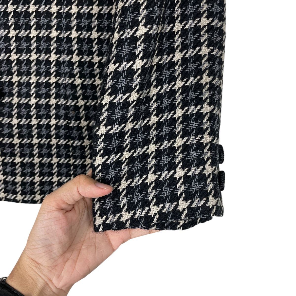 Burberry × Vintage 💥90s BURBERRYS CHECKED BLACK WHITE JACKET Size M / US 6-8 / IT 42-44 - 13 Thumbnail