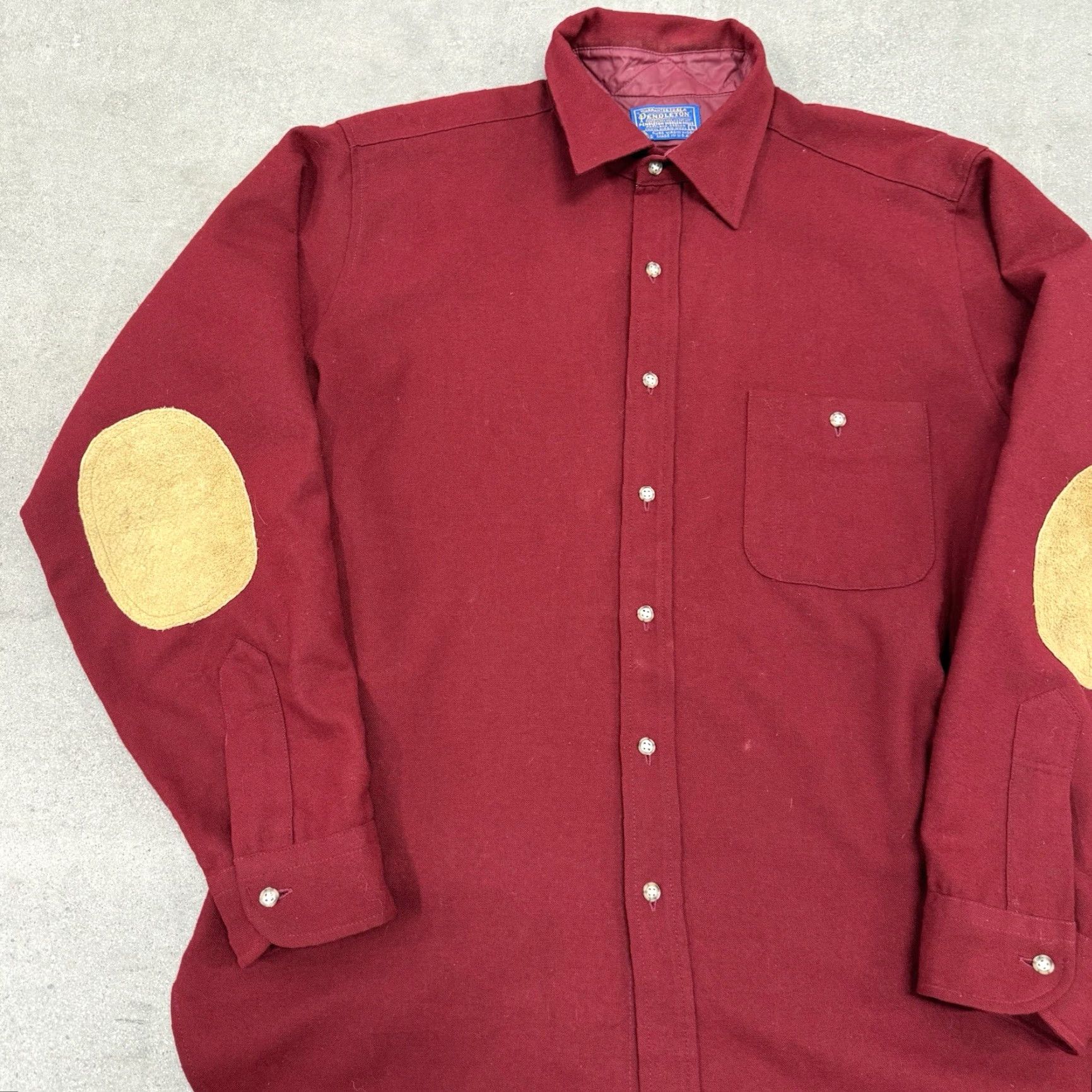 Pendleton VINTAGE Pendleton USA Red Wool Button Down Shirt XL Long Sleeve Elbow Patch Men Size US XL / EU 56 / 4 - 2 Thumbnail