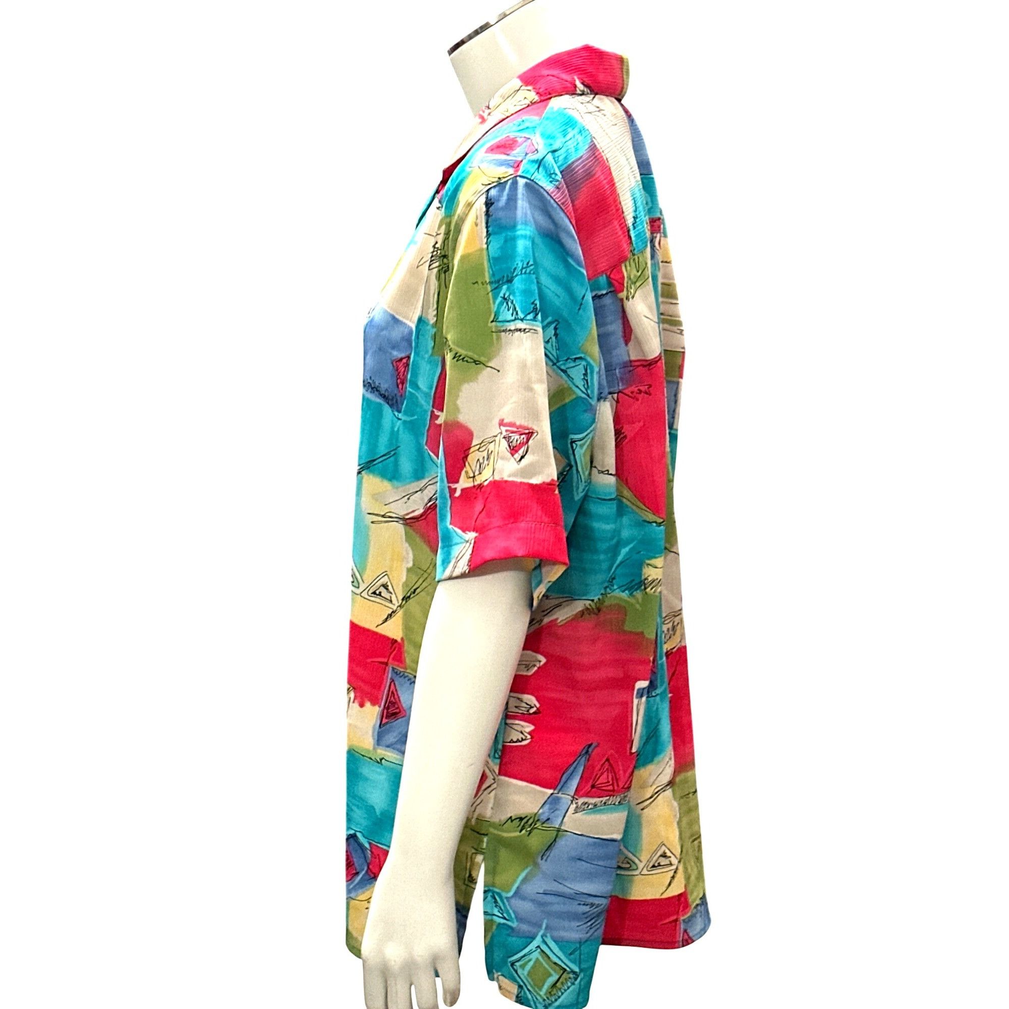 Other Alfred Dunner 12 Abstract Print Shirt Boldwear Retro Colorbl Size XL / US 12-14 / IT 48-50 - 4 Thumbnail