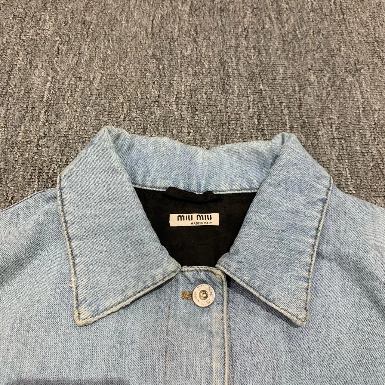 Miu Miu Miu Miu blue chest logo short denim jacket Size XS / US 0-2 / IT 36-38 - 7 Thumbnail