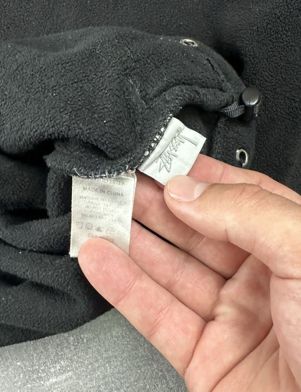 Stussy Stussy Logo Tape Mock Black Neck Mens Fleece Jacket Size US L / EU 52-54 / 3 - 9 Thumbnail