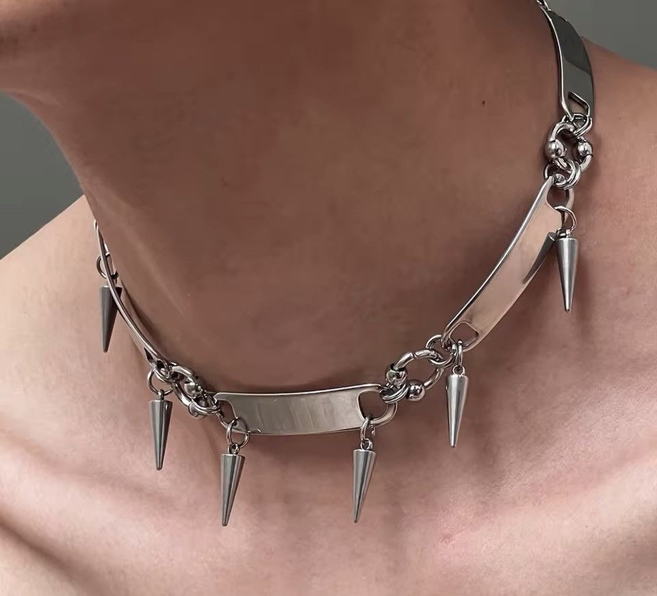 Jewelry × Vintage Titanium Steel Rivet Choker Size ONE SIZE - 3 Thumbnail