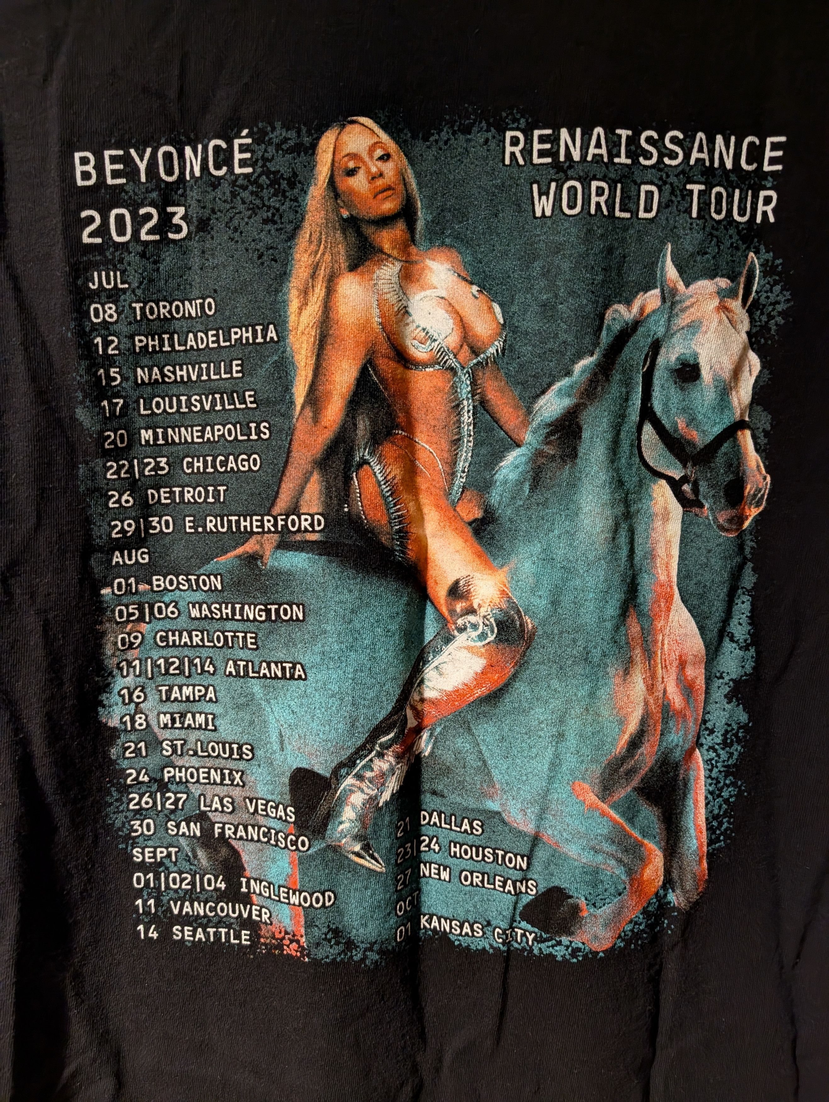 Band Tees Beyoncé Renaissance World Tour 2023 Parking Bootleg T-Shirt Size US L / EU 52-54 / 3 - 2 Thumbnail