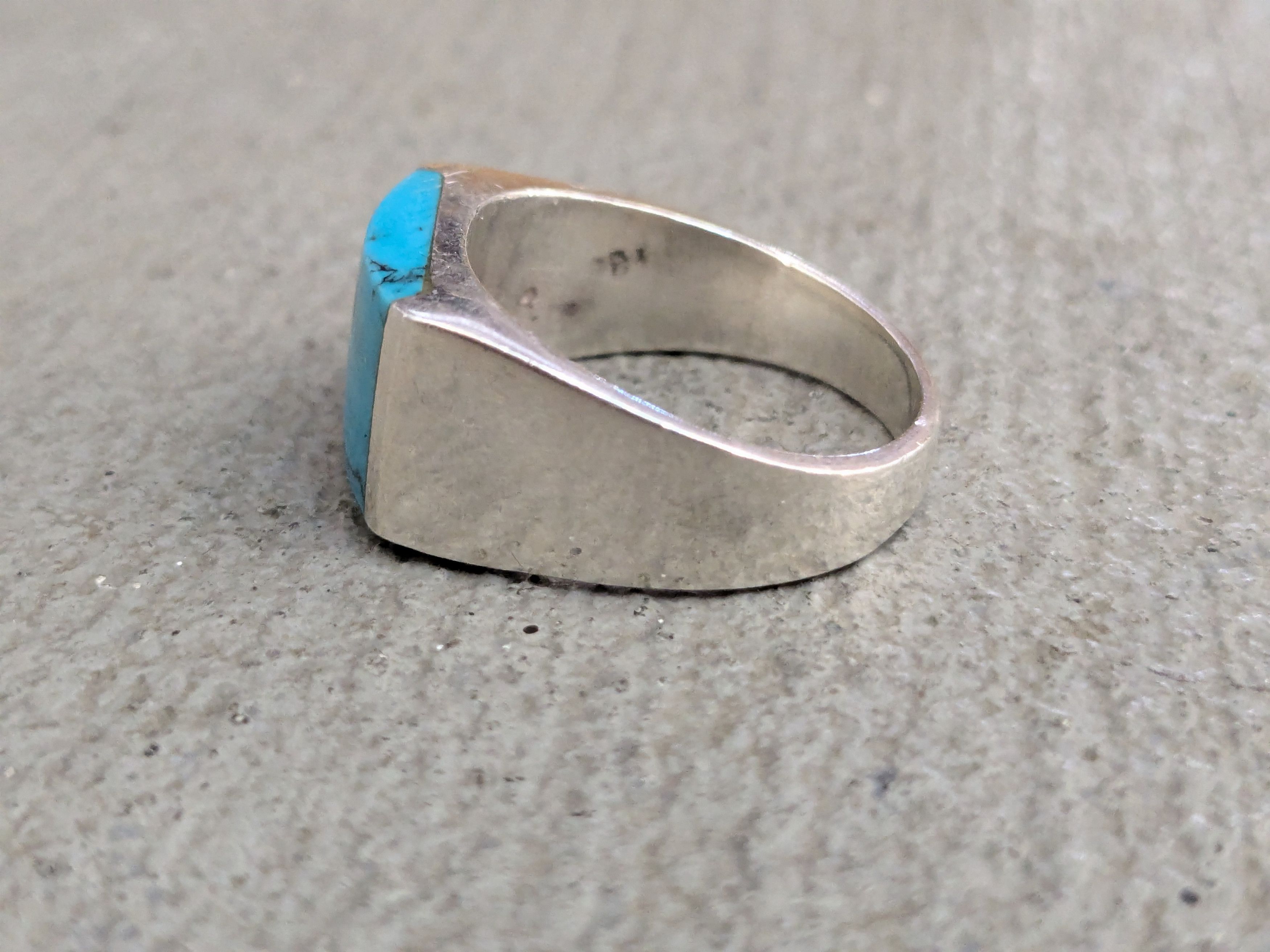 Vintage Vintage Sterling Silver Ring Blue Howlite Taxco 10 Turquoise Size ONE SIZE - 4 Thumbnail