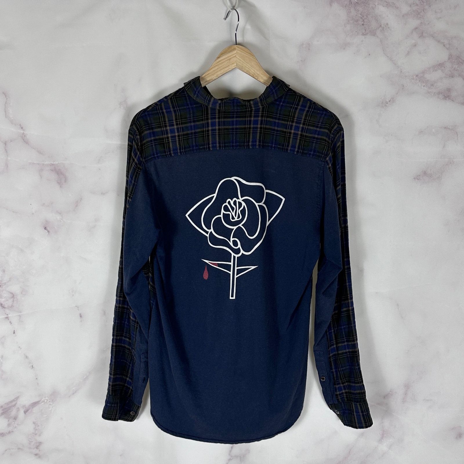 Undercover S/S07 Hybrid Bleeding Rose Flannel Shirt Size US M / EU 48-50 / 2 - 5 Thumbnail