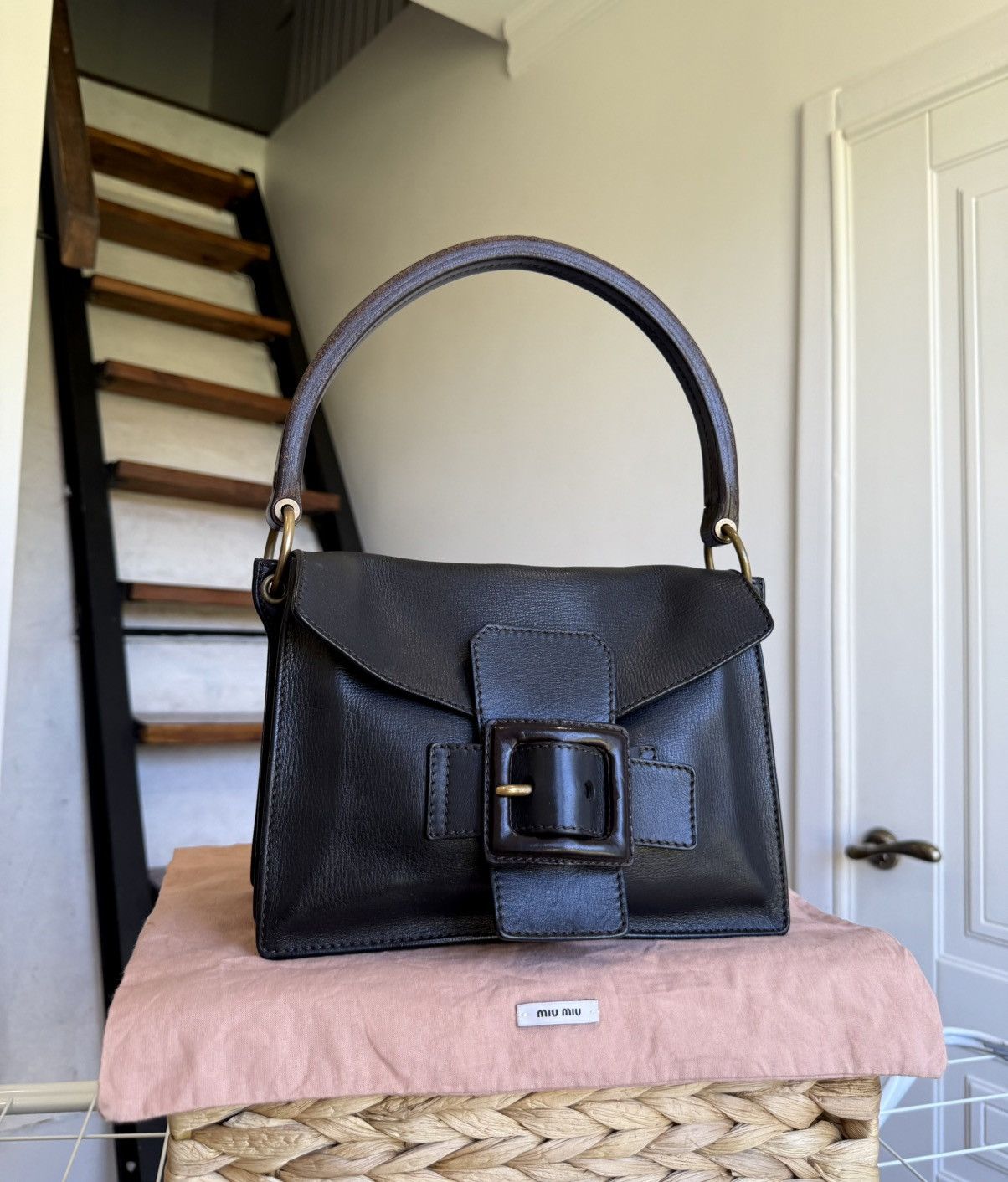 お仕事にもマザーズバッグにも☆☆Miu Miu☆Nappa leather bag org.jpg