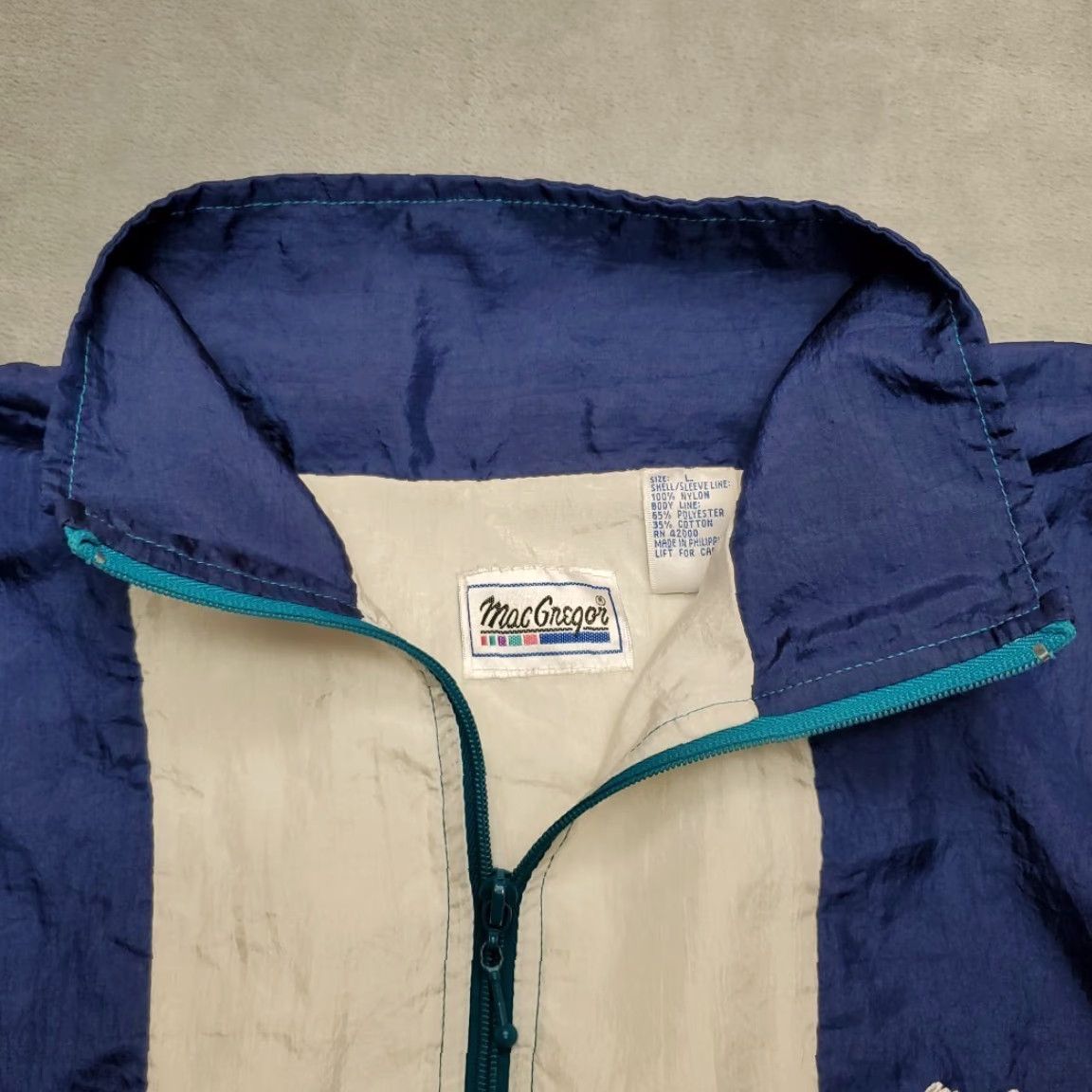 Nike VTG Nike Jacket Men L Blue Nylon Full Zip Windbreaker Lined Retro 80s 90s Sports Windbreaker Casual Size US L / EU 52-54 / 3 - 4 Thumbnail