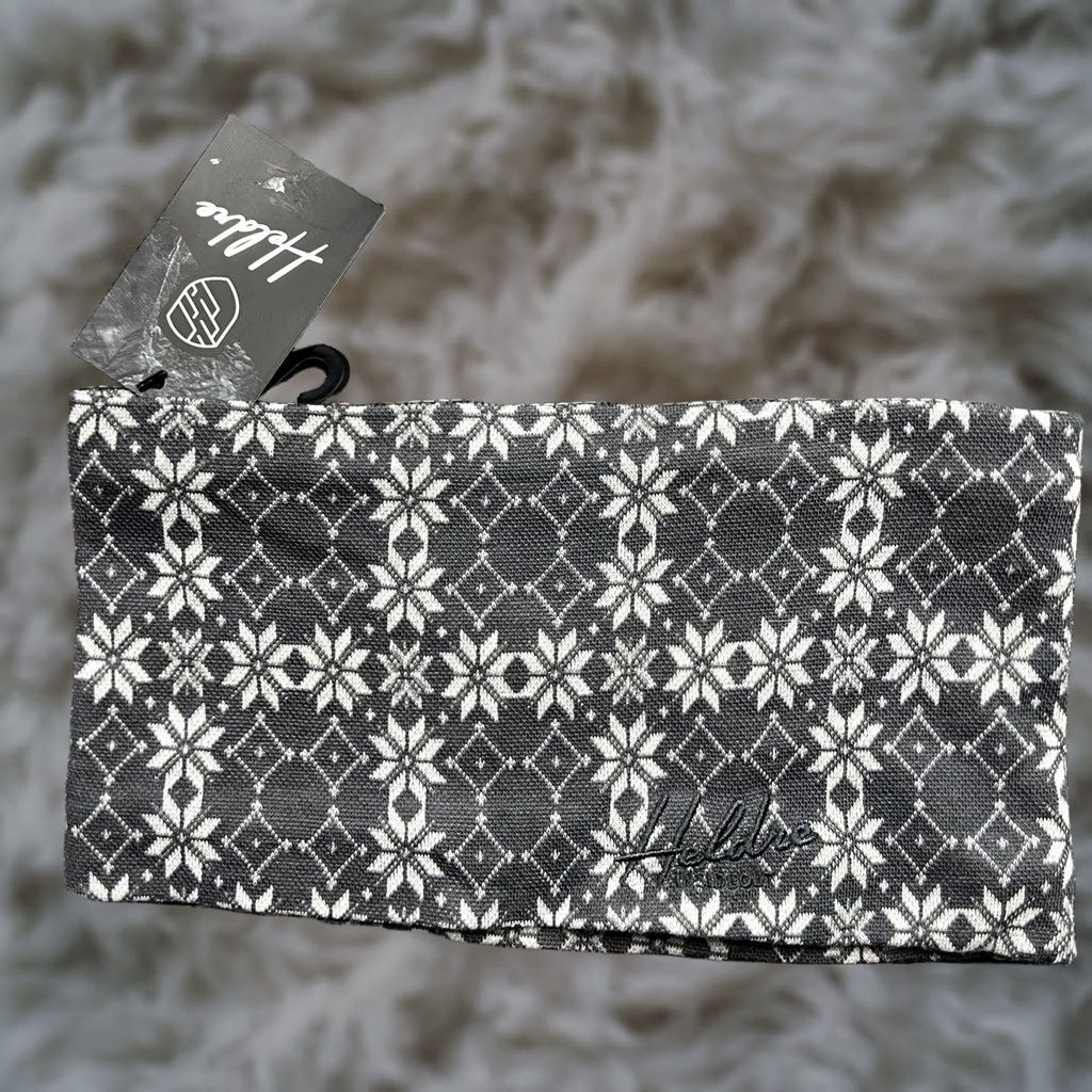 Vintage Heldre Headband One Size Merino Wool Blend Fair Isle Lined Norway Unisex Adults Gray White Textile Knit Winter Mens Womens Size ONE SIZE - 1 Thumbnail