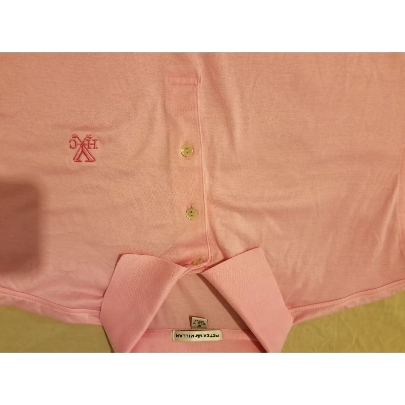 Peter Millar Peter Millar Polo Shirt Medium Pink Cotton Golf Athletic Mens Size US M / EU 48-50 / 2 - 2 Thumbnail