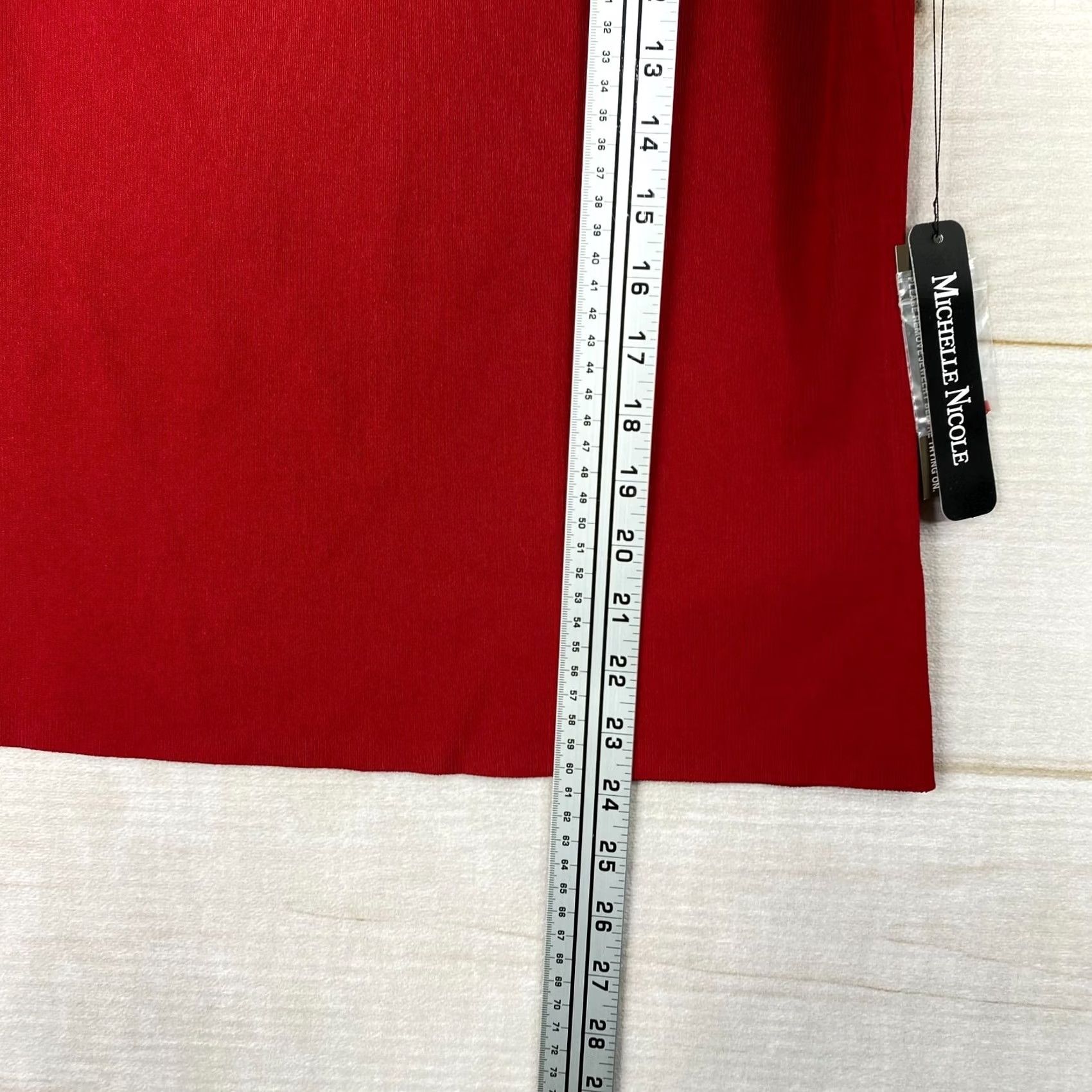 Vintage Michelle Nicole Top Womens XL Red Beaded Scoop Back Slouch Neck Knit Blouse, NWT, Casual, XS? Size XL / US 12-14 / IT 48-50 - 8 Thumbnail
