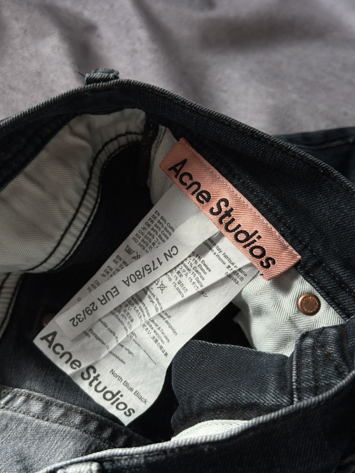 Acne Studios Acne Studios North Blue Black Slim Jeans Size US 29 - 8 Thumbnail