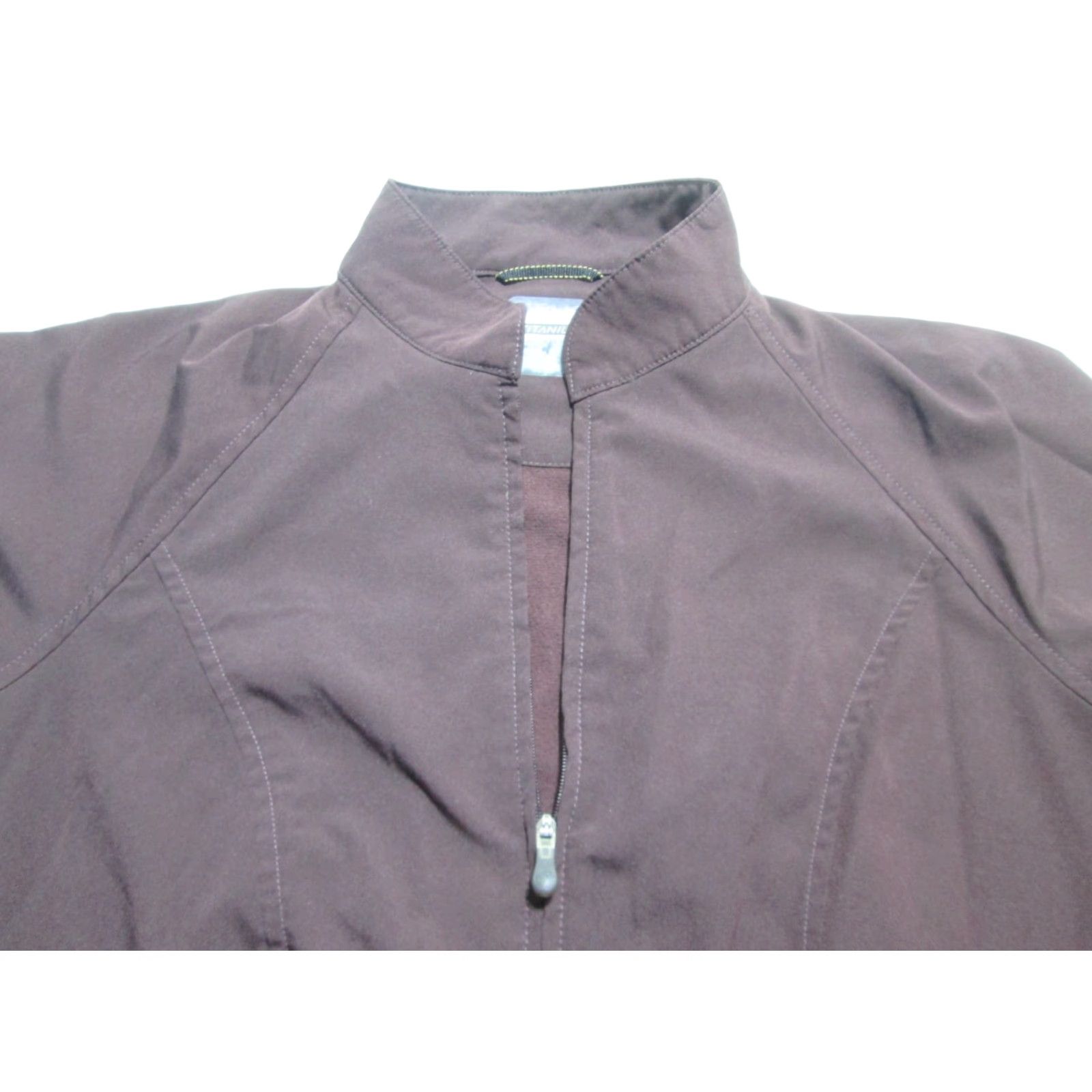 Vintage Columbia Jacket Brown Basic Jacket Womens L Zip Pockets Solid Polyester Outerwear Size L / US 10 / IT 46 - 4 Thumbnail